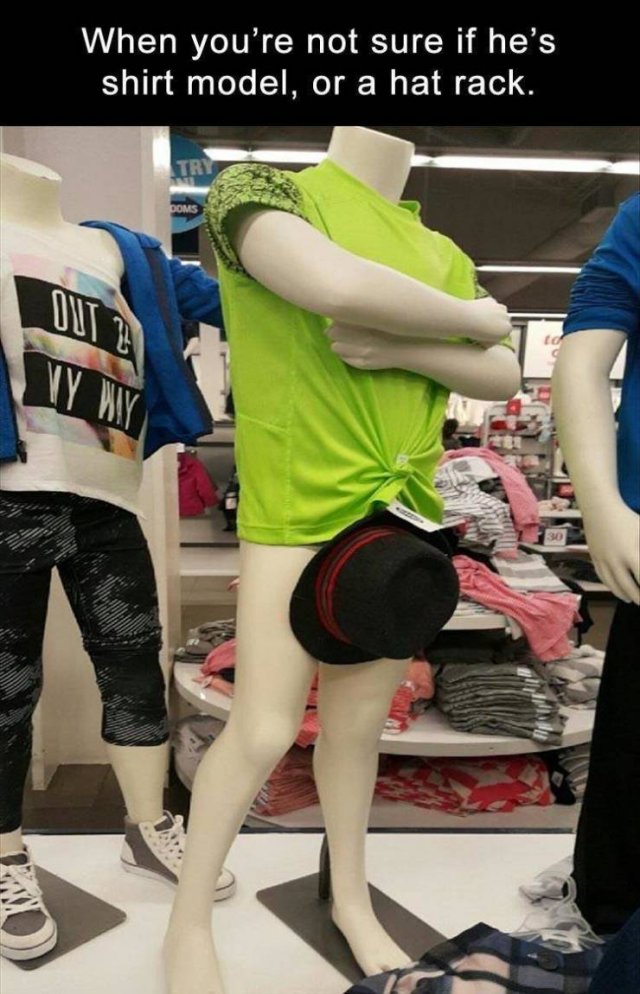 shirt model or a hat rack r/memes