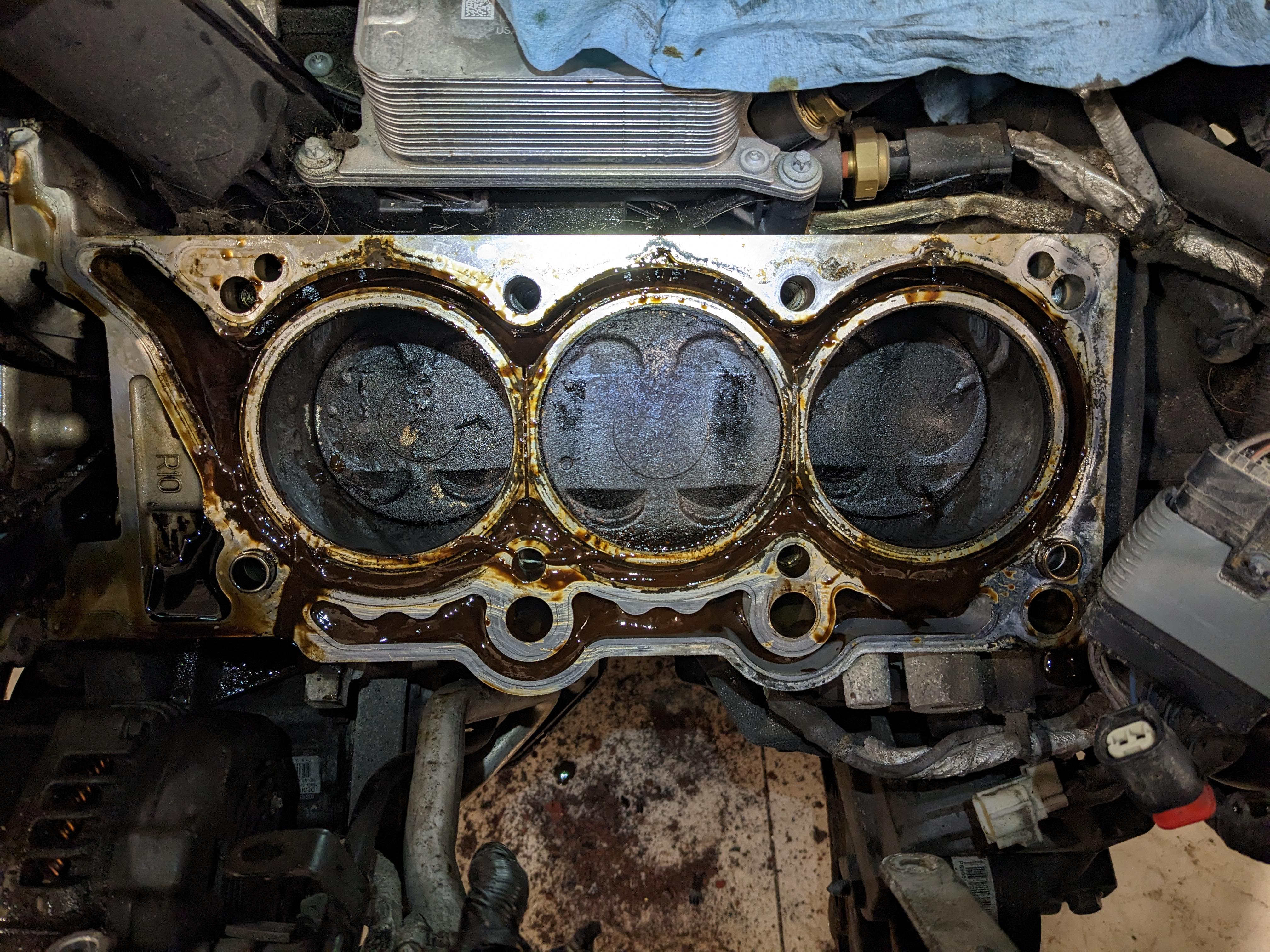 How do you clean up the coolant galleys after a head gasket failure? it