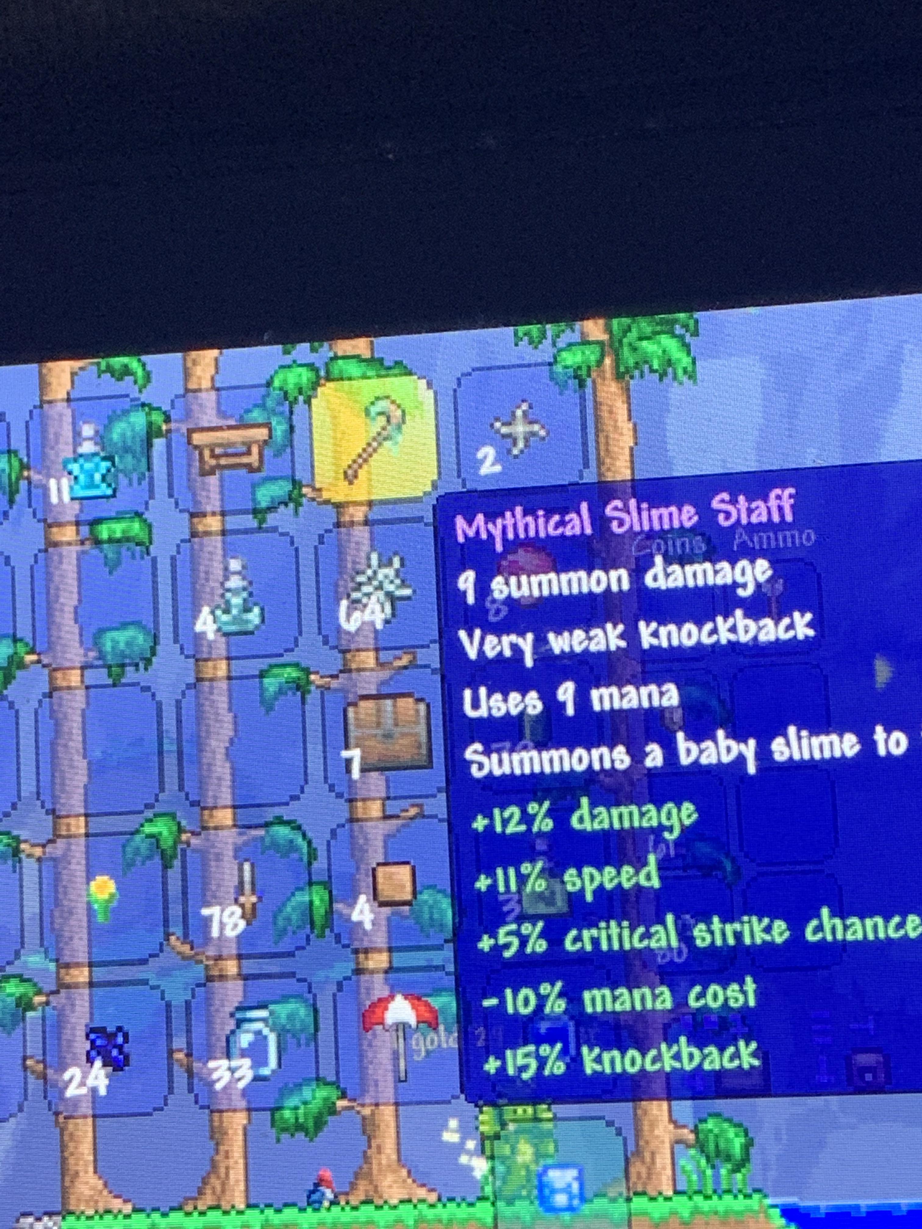 I got a slime staff from a pinky and it has the mythical modifier how