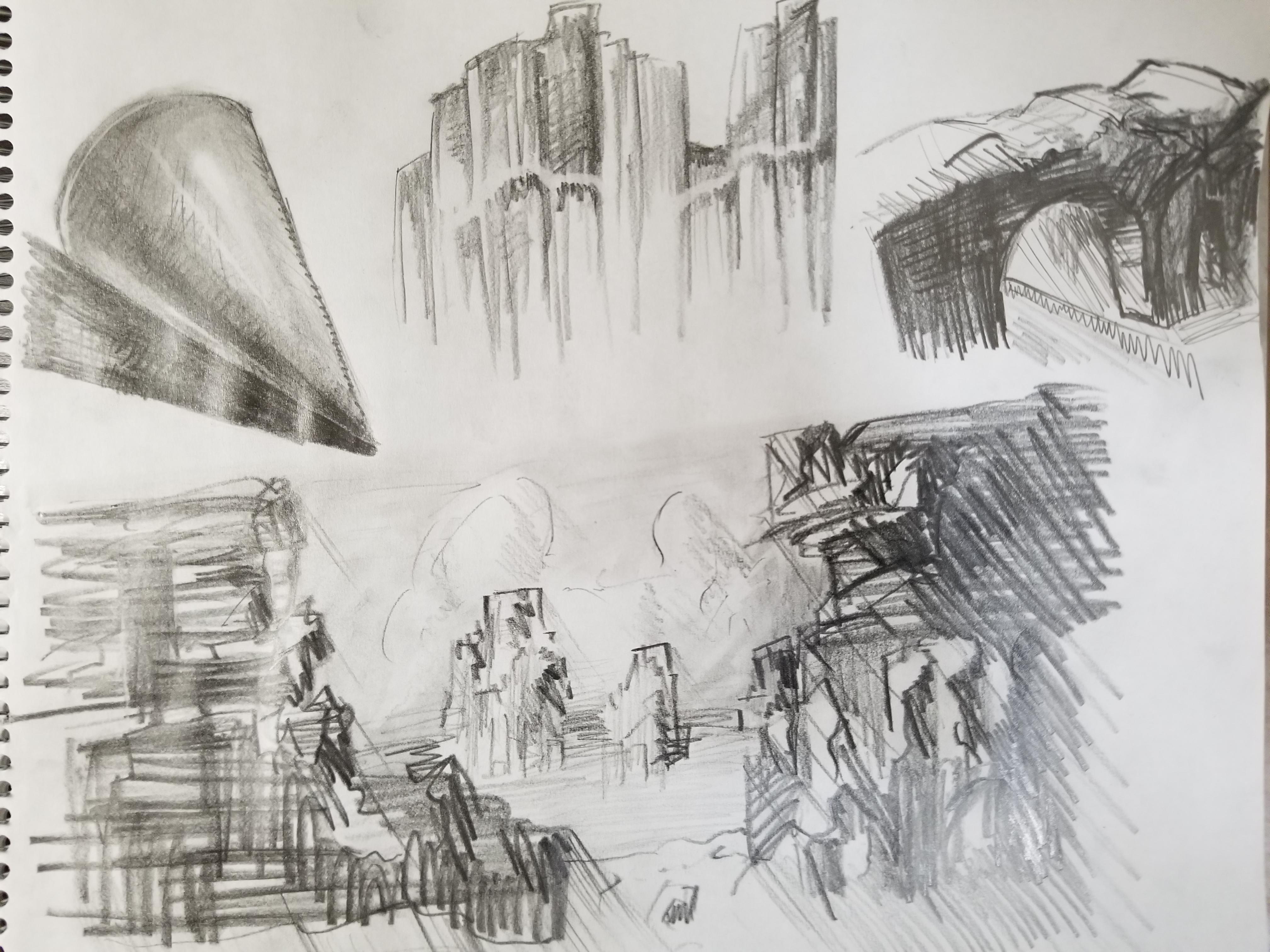 【My art】A practice to draw backgrounds quickly. r/drawing