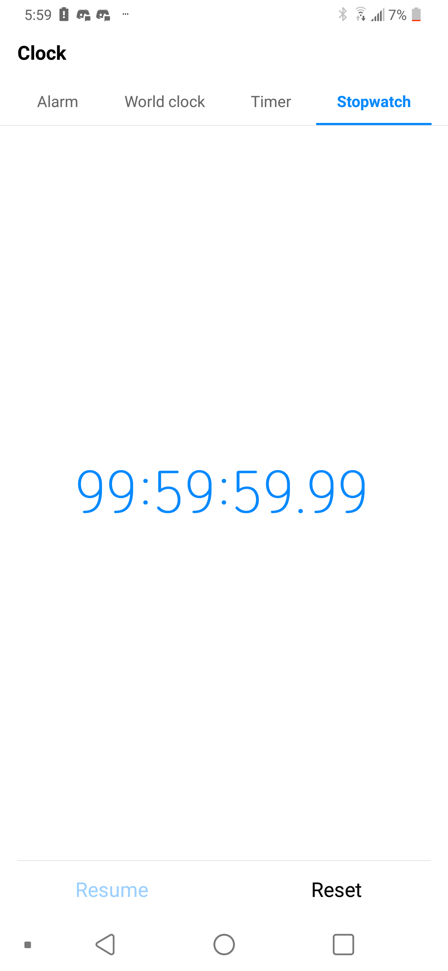 I to turn off my stopwatch so it got stuck at 995959.59 r
