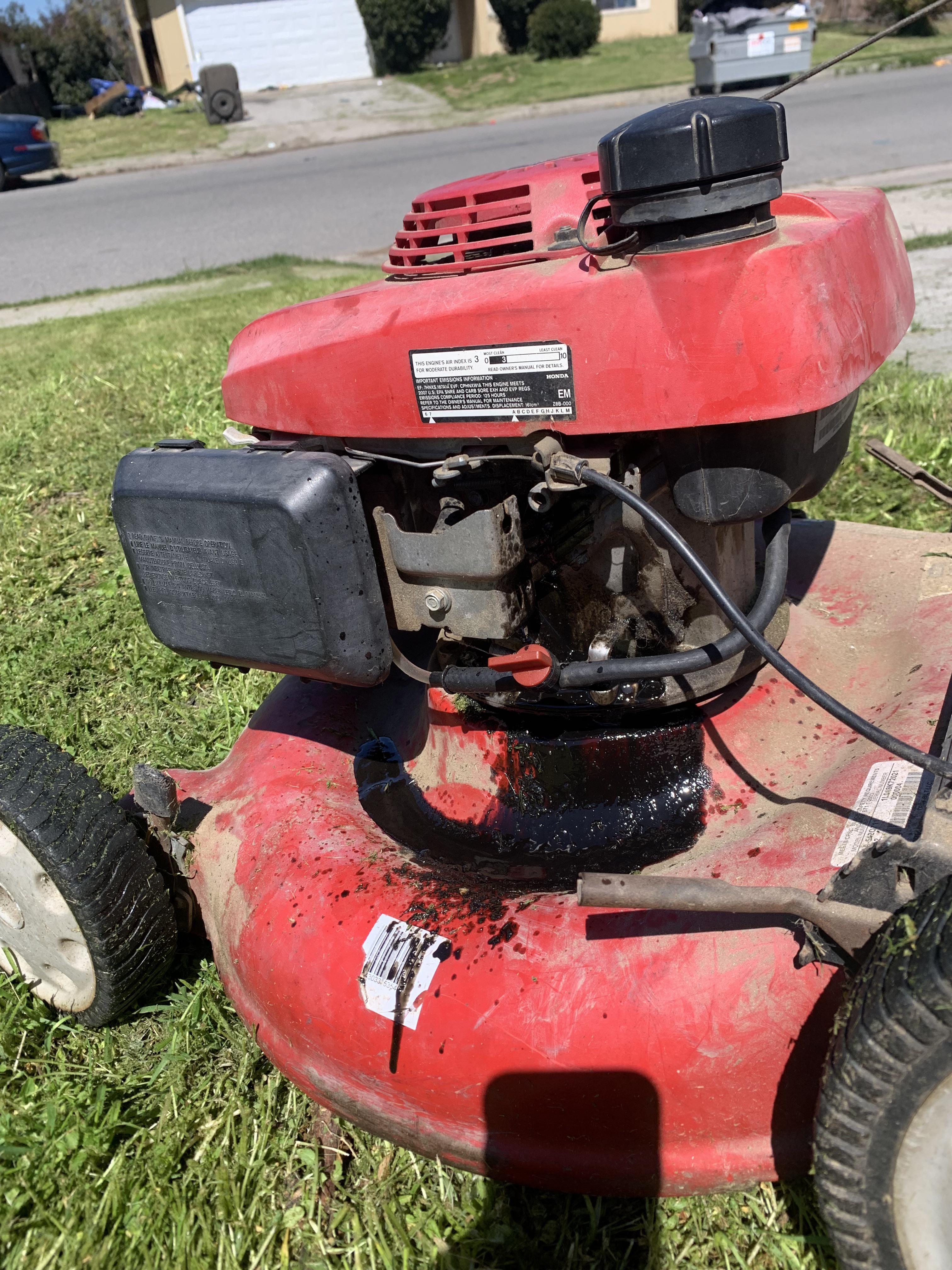 Lawn mowing leaking oil? Why would this Troy built mower suddenly be