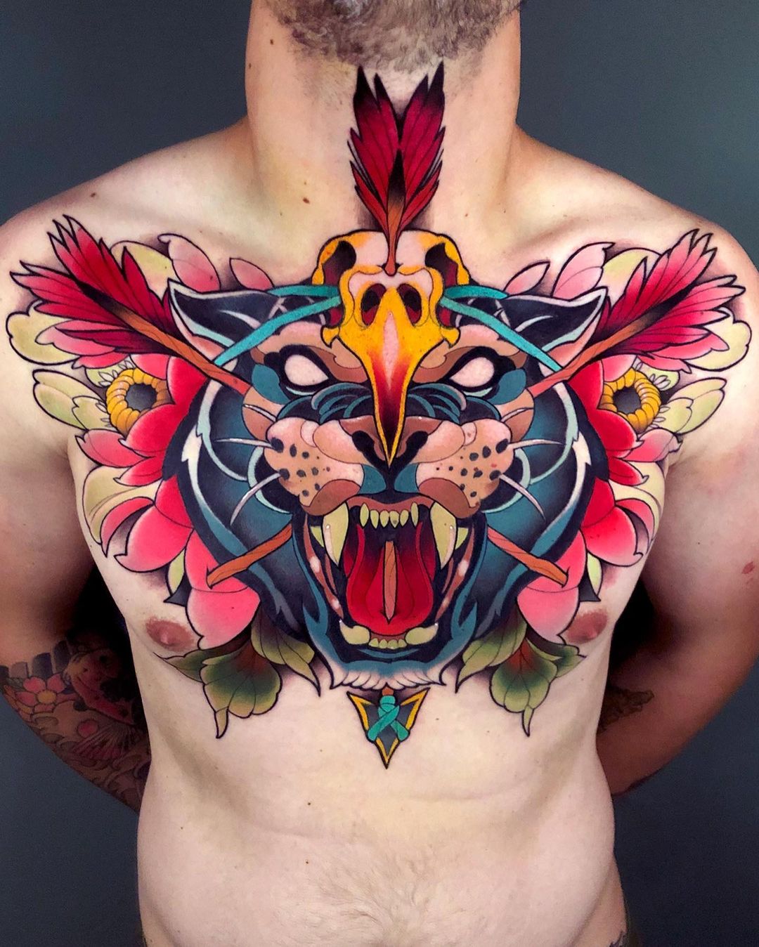 Update more than 85 neo traditional chest tattoo latest