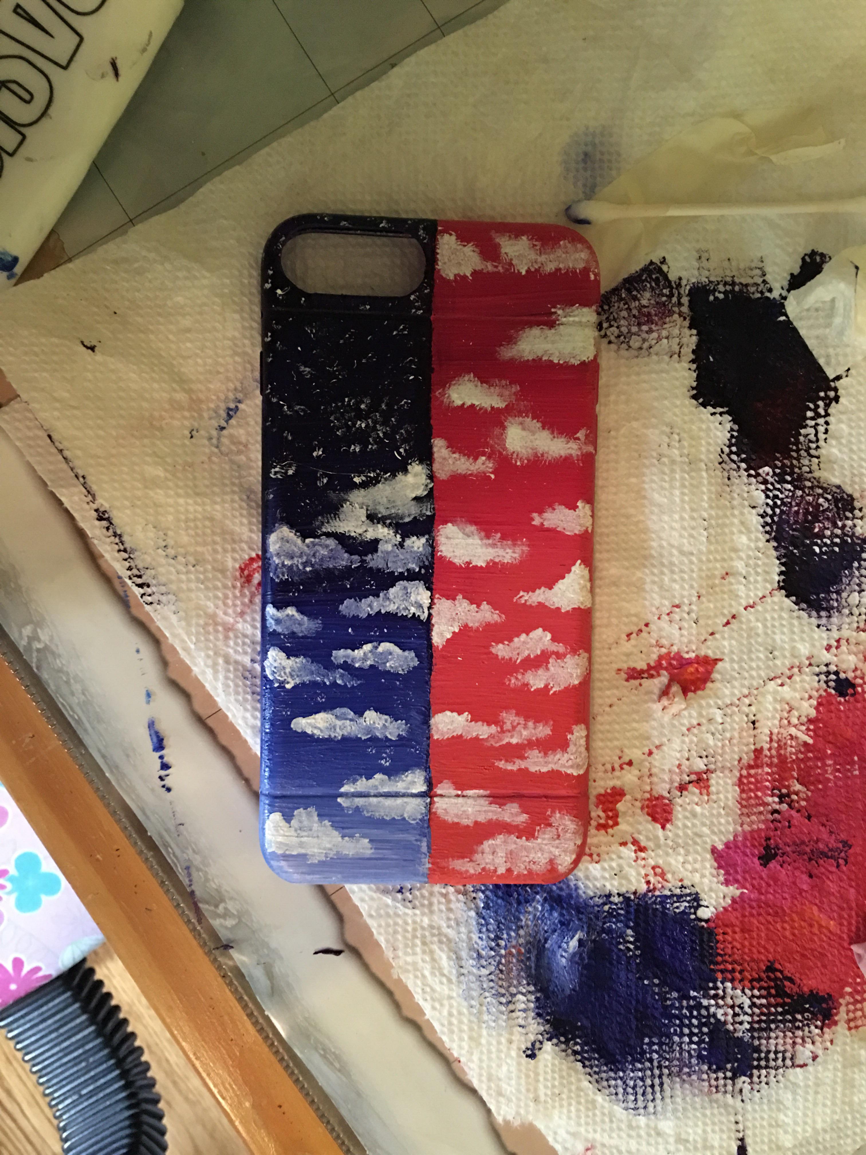 And I continue painting things! A phone case that took two days, with