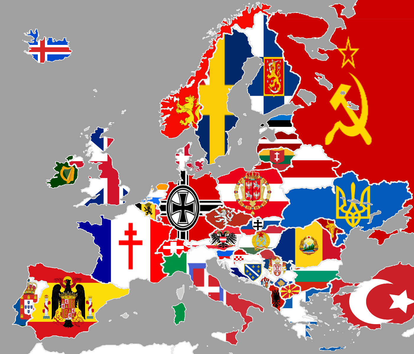 Old Flags of European Countries r/MapPorn