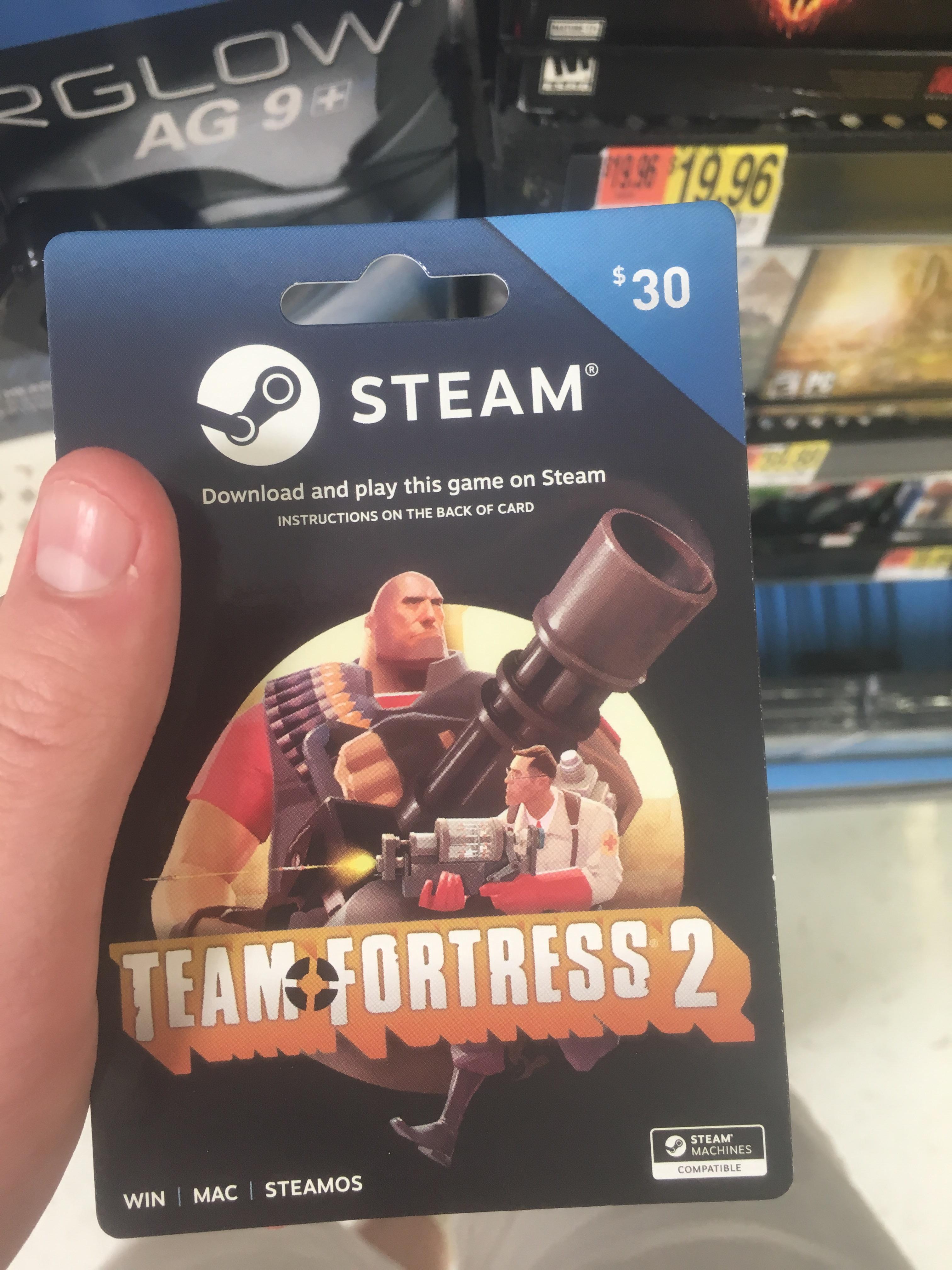 My local Walmart still sells TF2 steam gift cards, despite the game