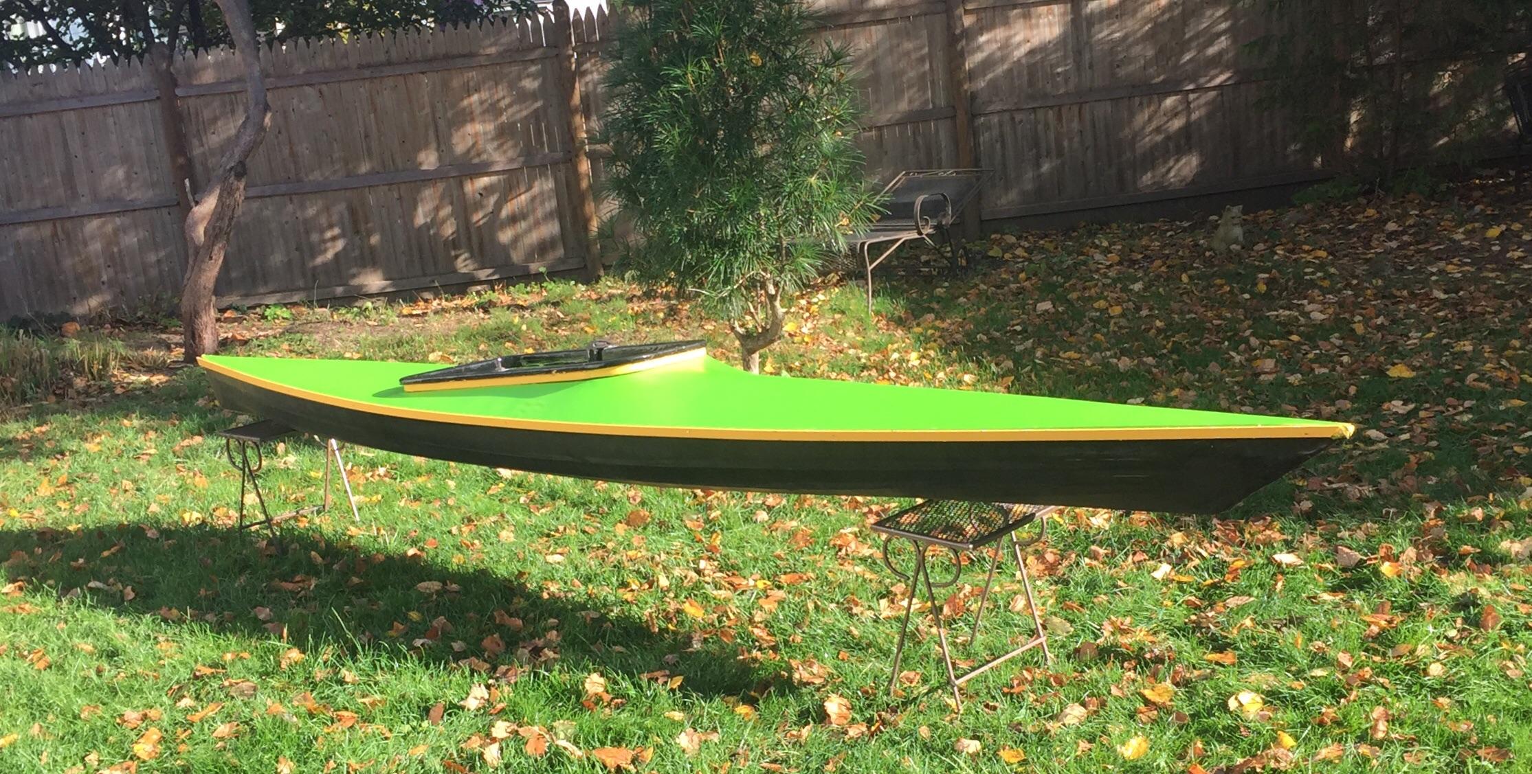 Almost finished. My weeklong skin on frame kayak project. All from