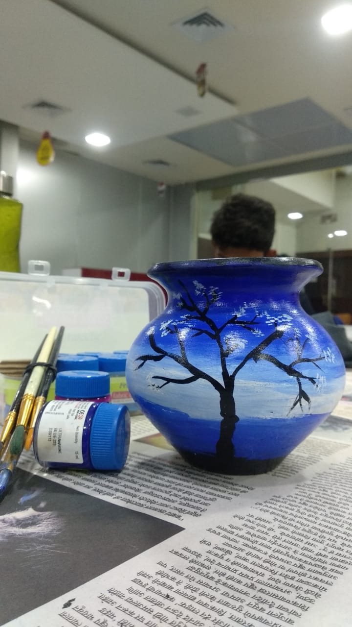 This pot won the best price in our college's pot painting competition