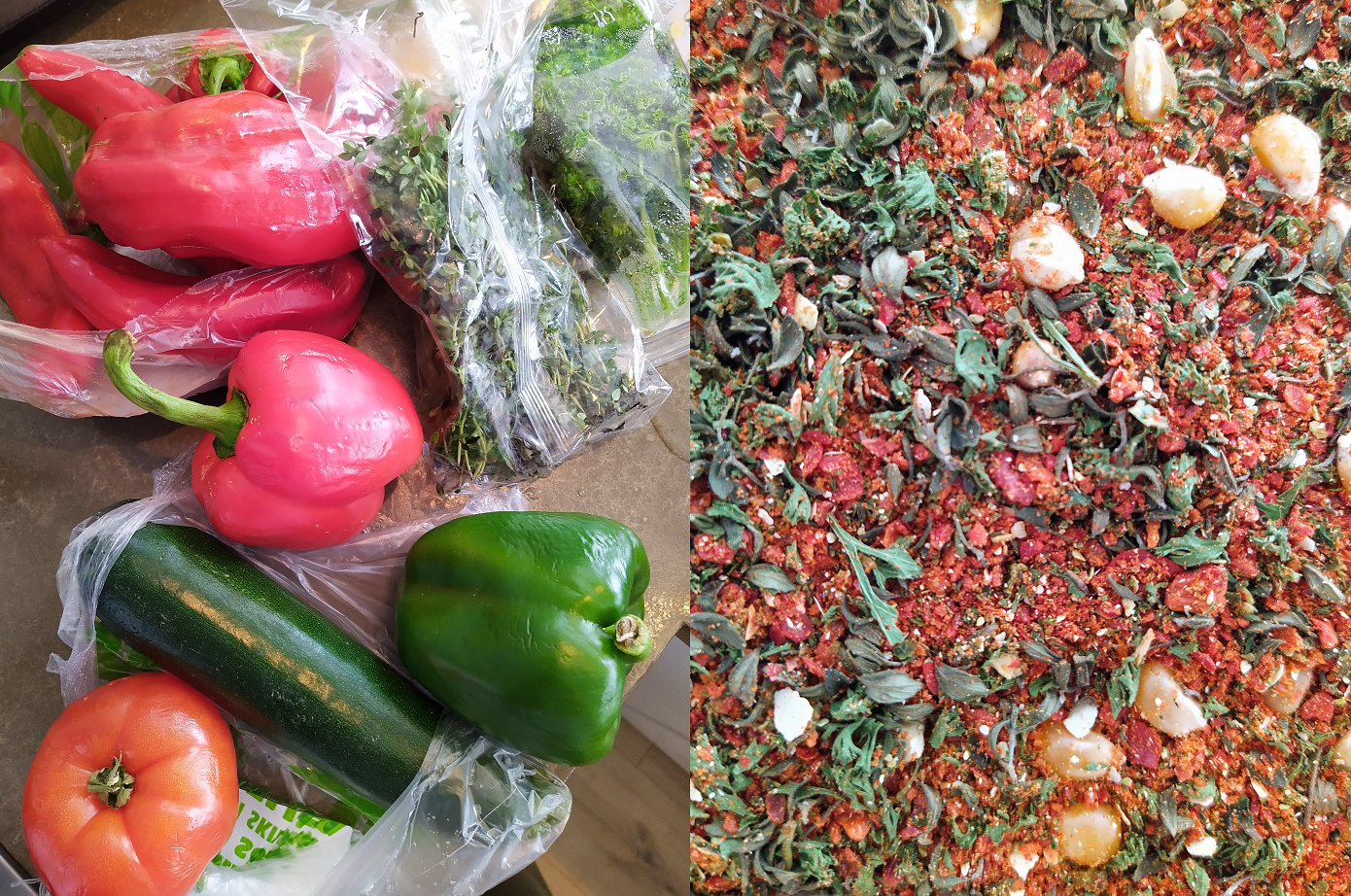 Got these veggies for cheap since they were about to go bad. Dried them