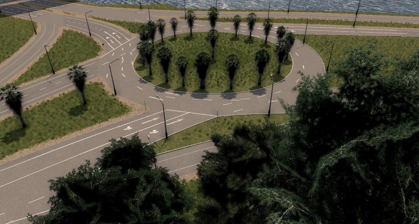 My recreation on the mounts bay rd and riverside drive roundabout in