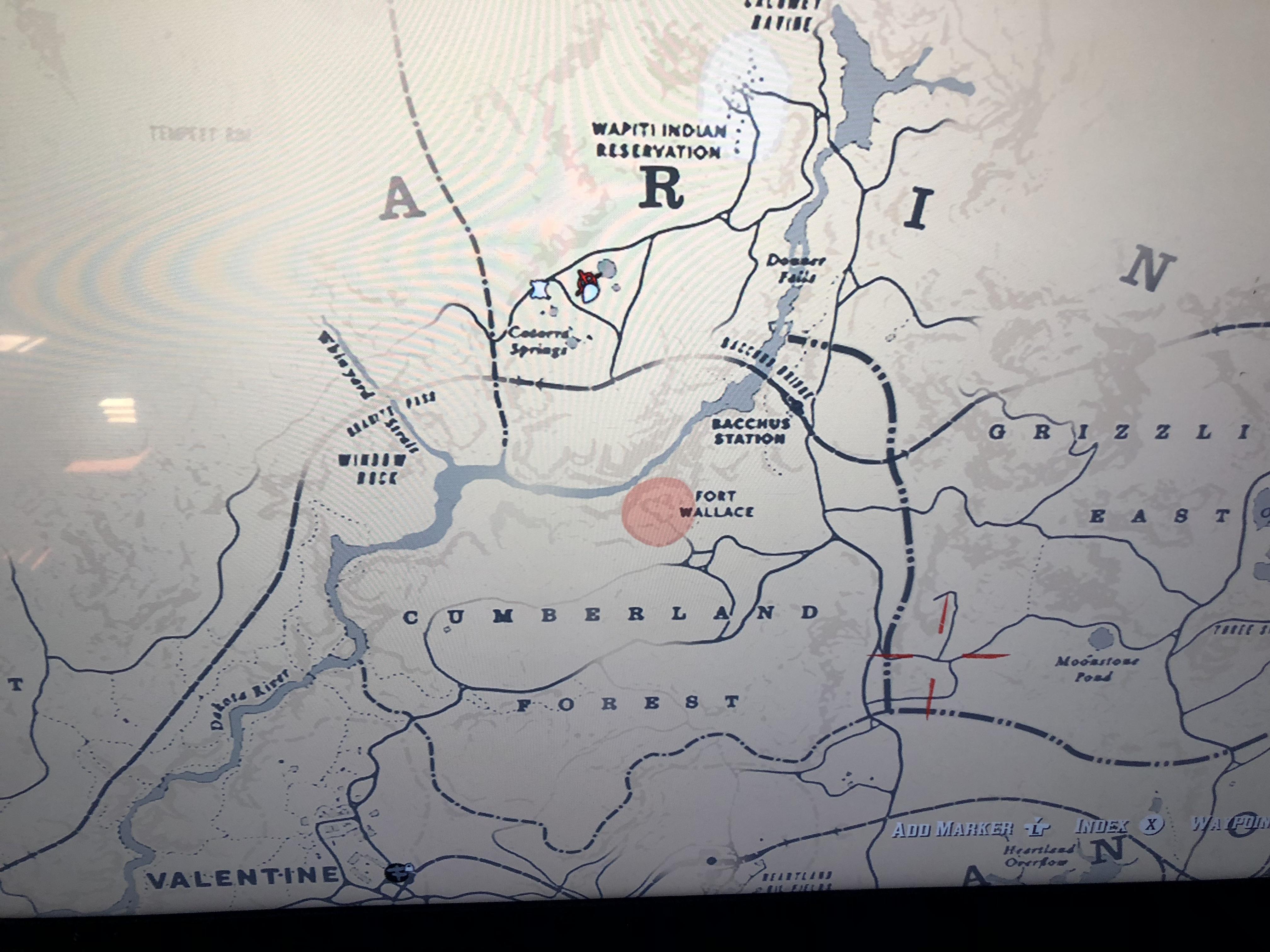 Legendary Wolf Location (right below the R of “Amarino” marker is