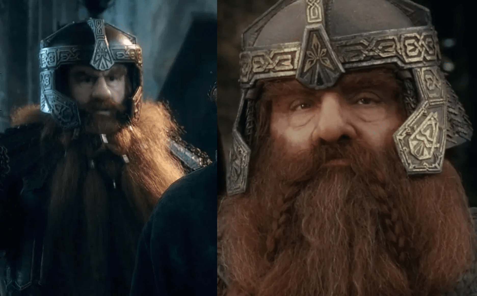 In The Hobbit The Battle of the Five Armies (2014), Gloin wears a