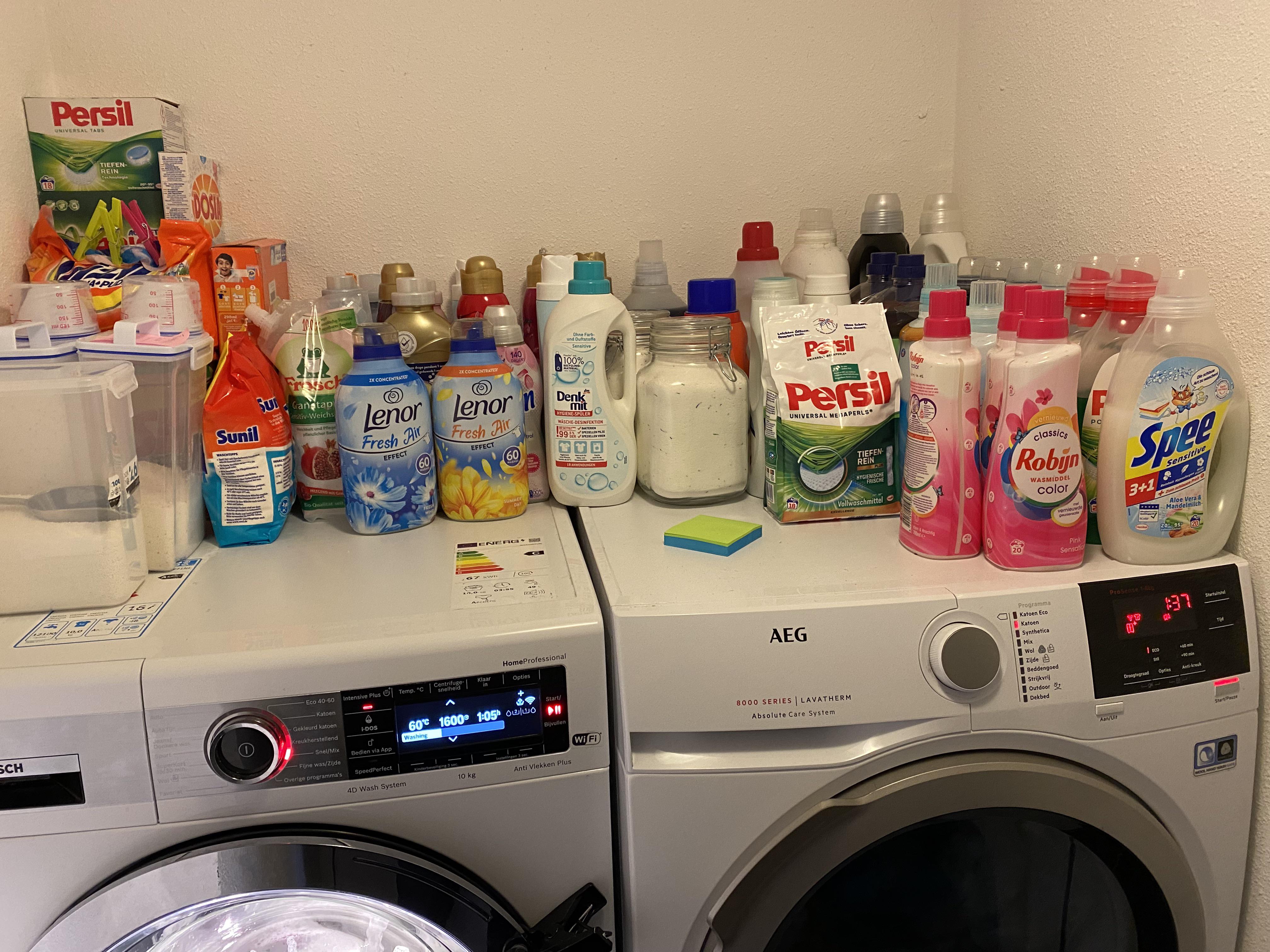 My boyfriend rearranged all my detergents from my collection in a clear
