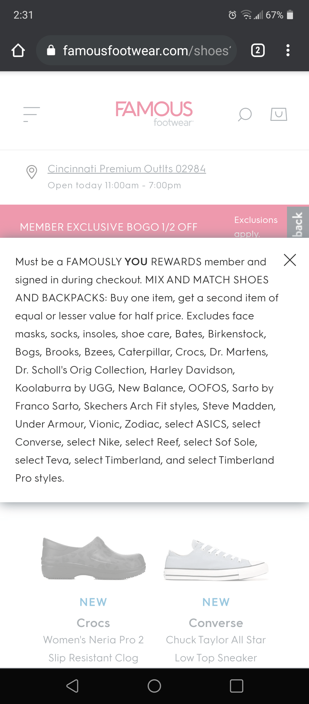 BOGO shoe sale excludes most shoes. r/assholedesign