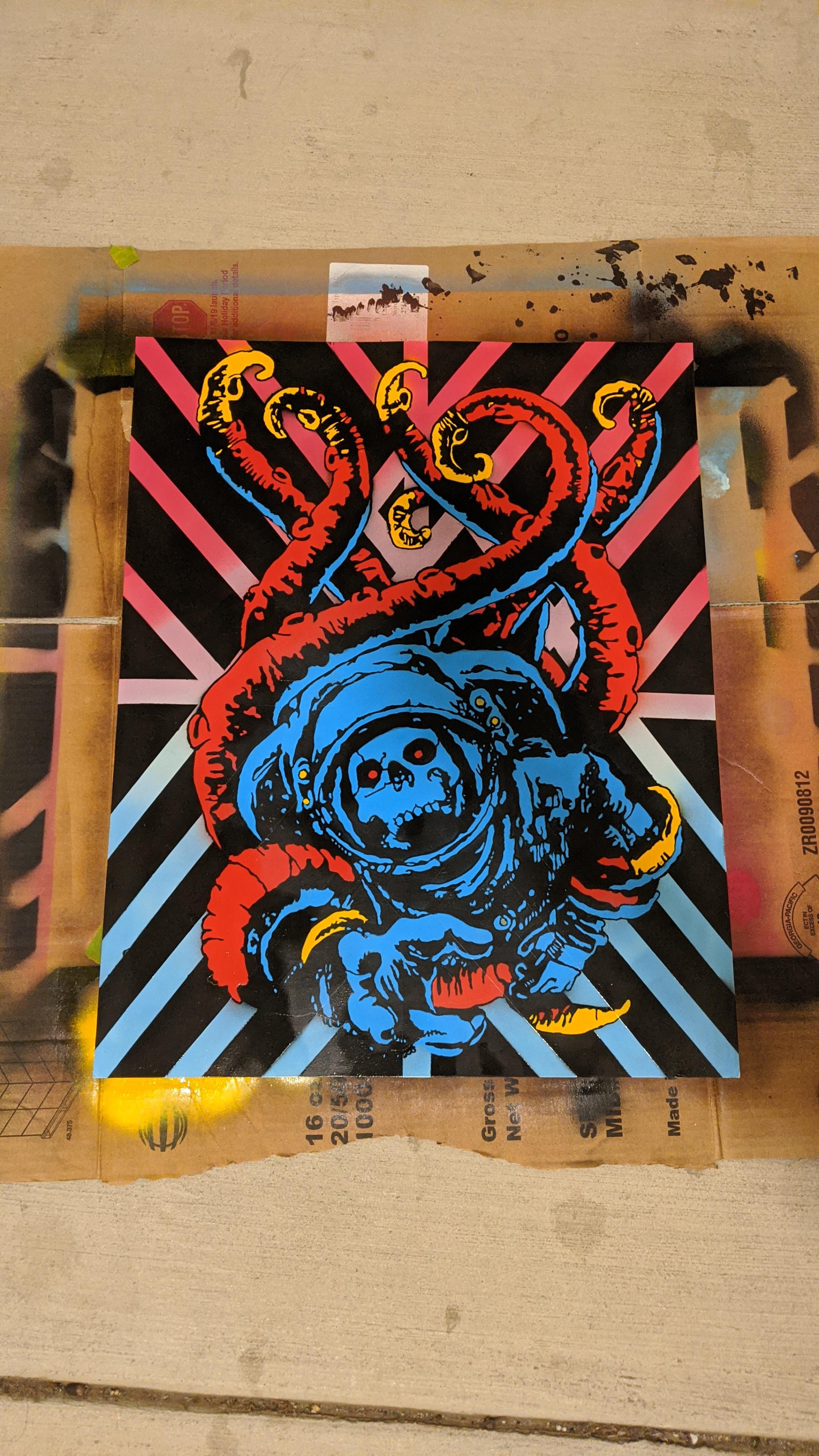 Recreated a stencil painting for a friend that wanted it too r/stencils