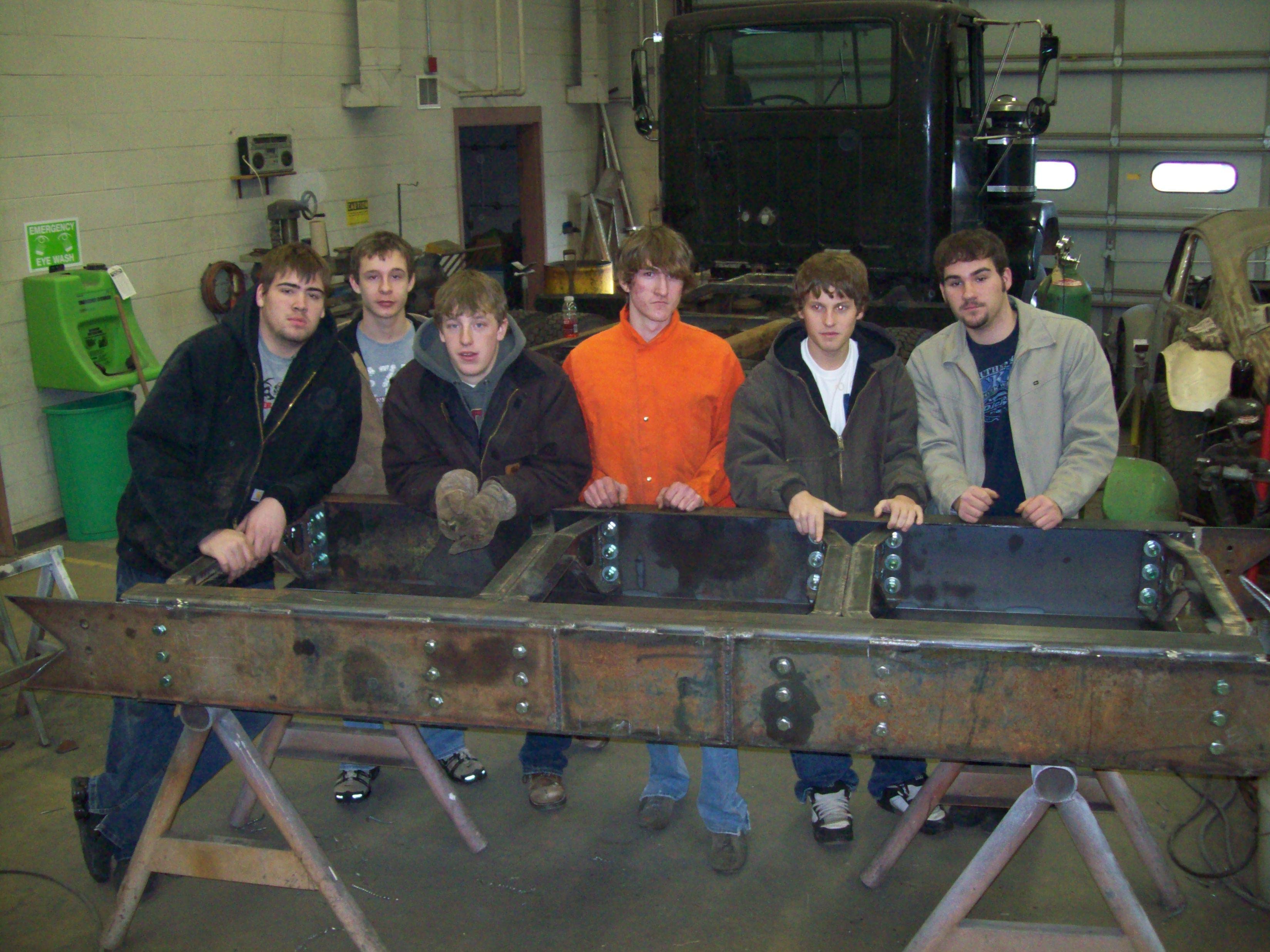 Vocational welding in high school in 2007. We extended the frame on the