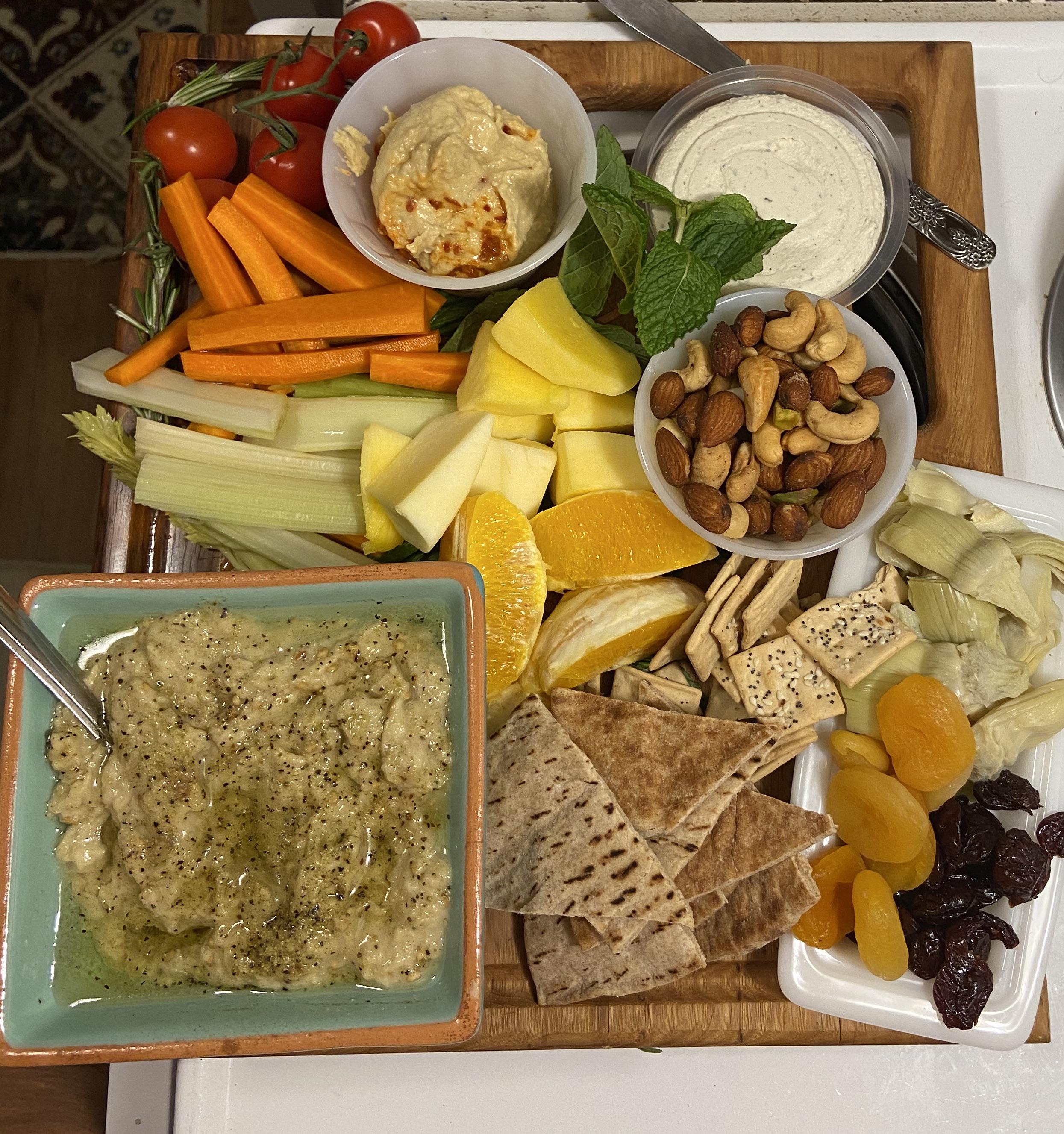 Vegan Charcuterie Board! Tonight’s supper. With copious amounts of