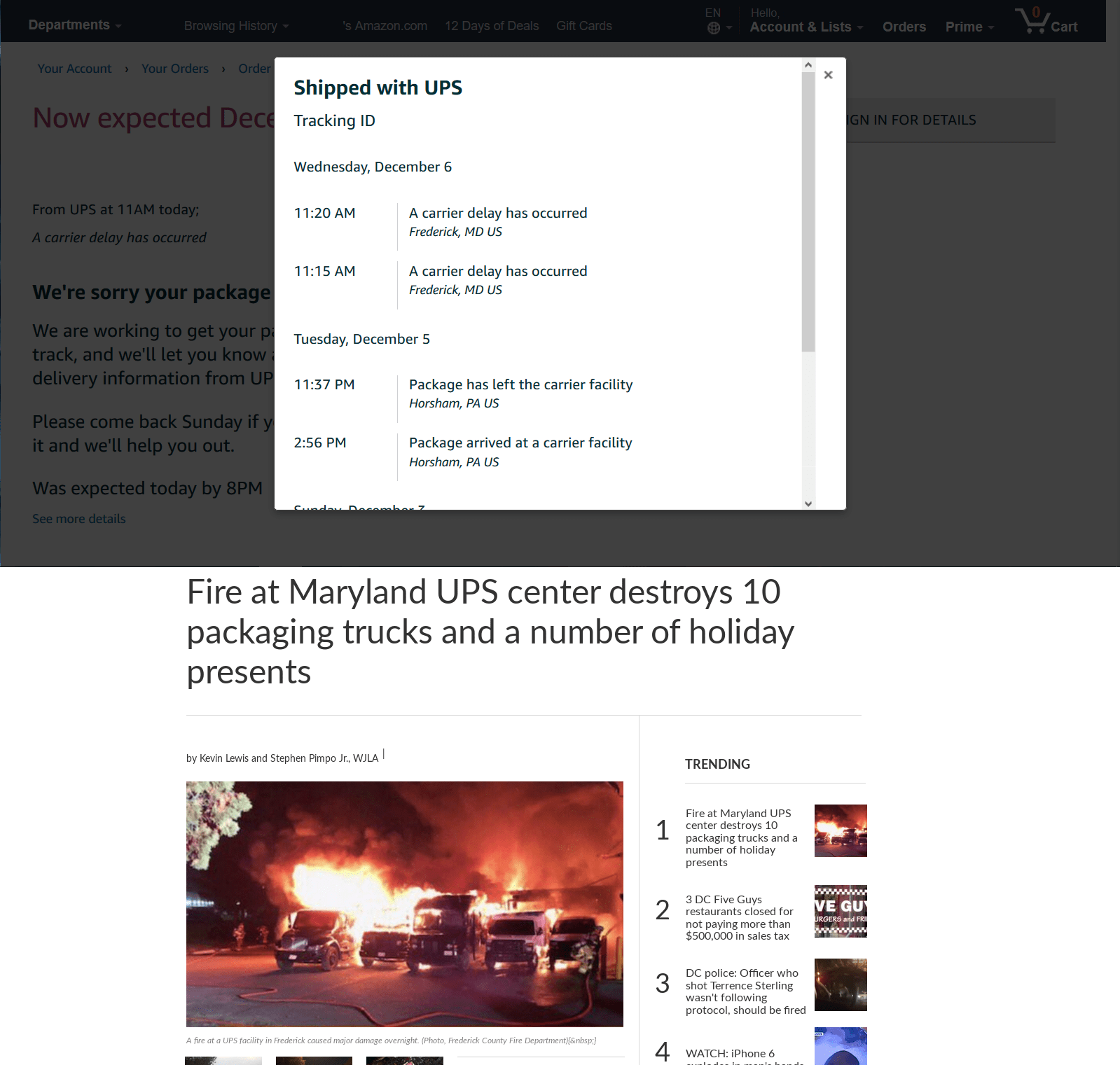 Found out why my package was late... r/frederickmd
