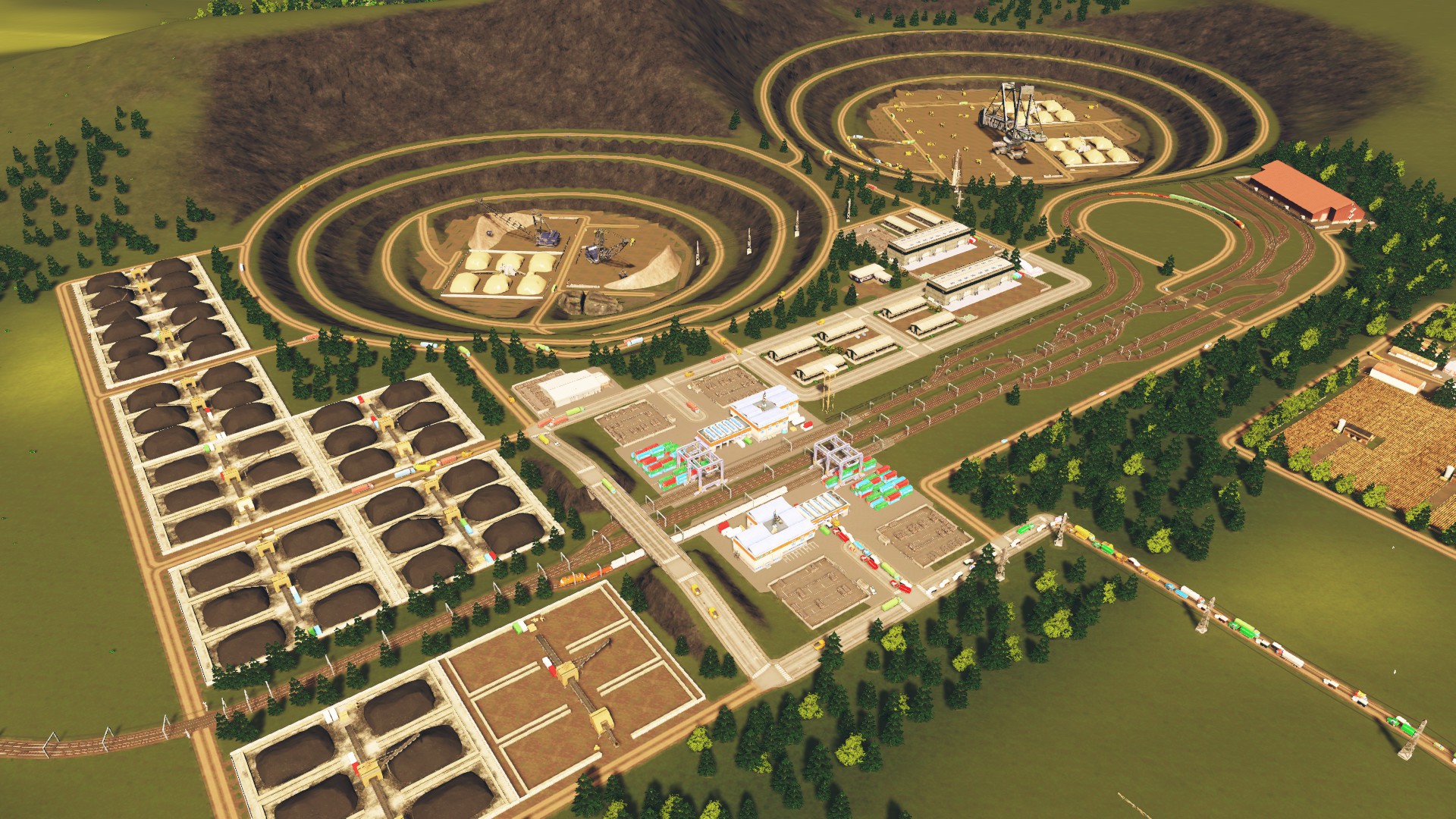 An interesting ore mine and train terminal without using mods r