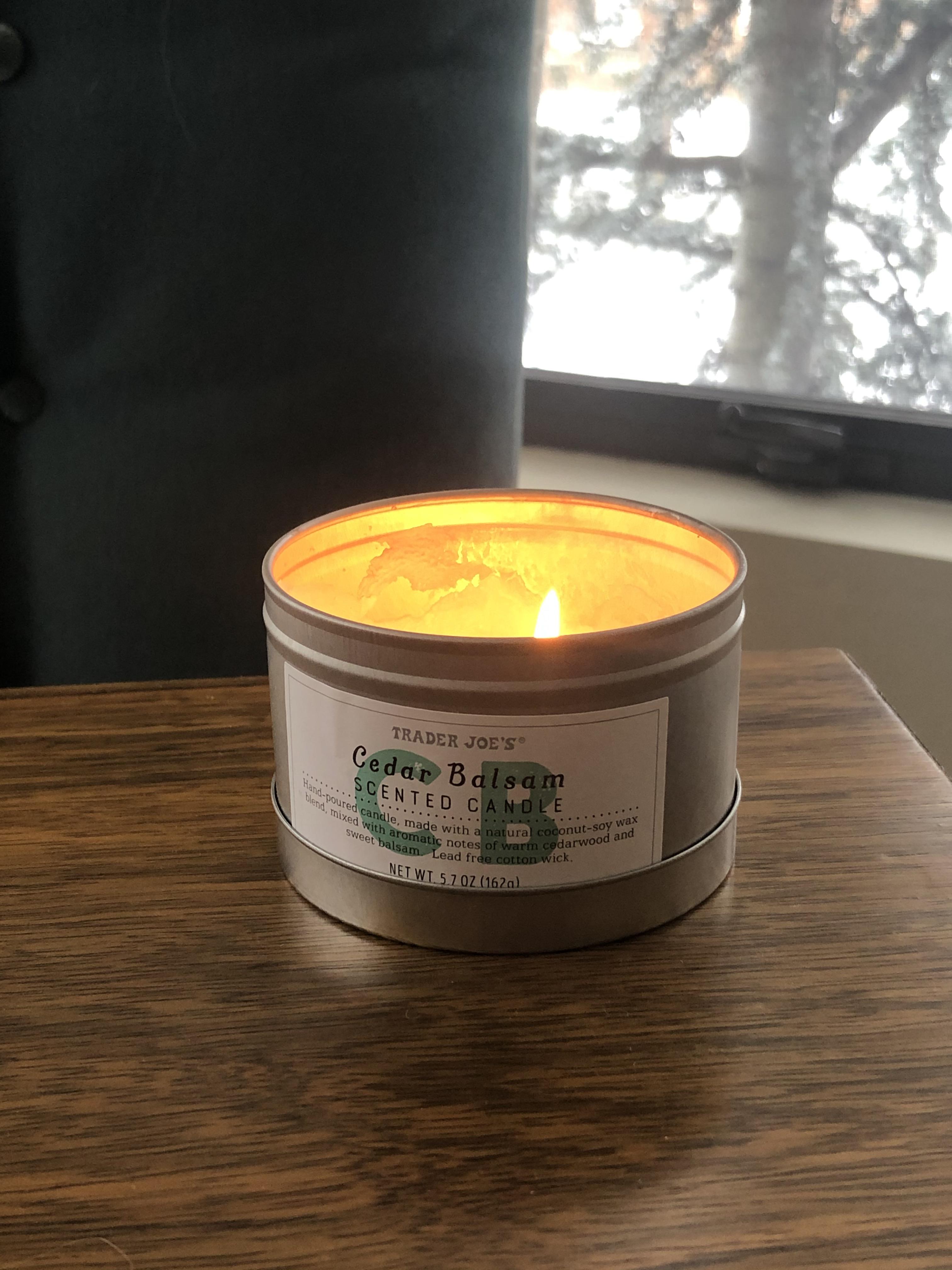 savoring the last of my cedar balsam candle stash on this snowy day