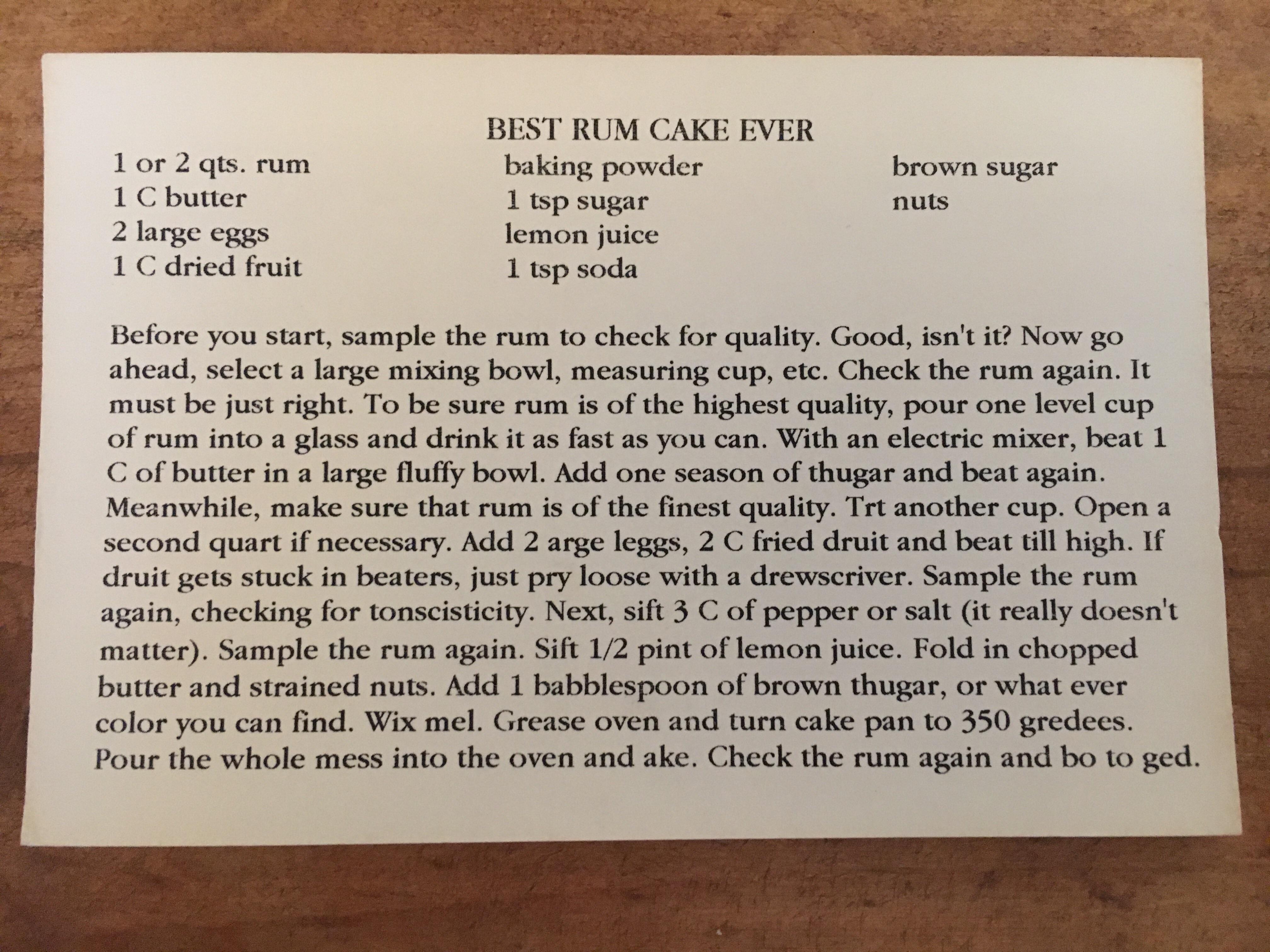 Rum cake recipe r/Unexpected