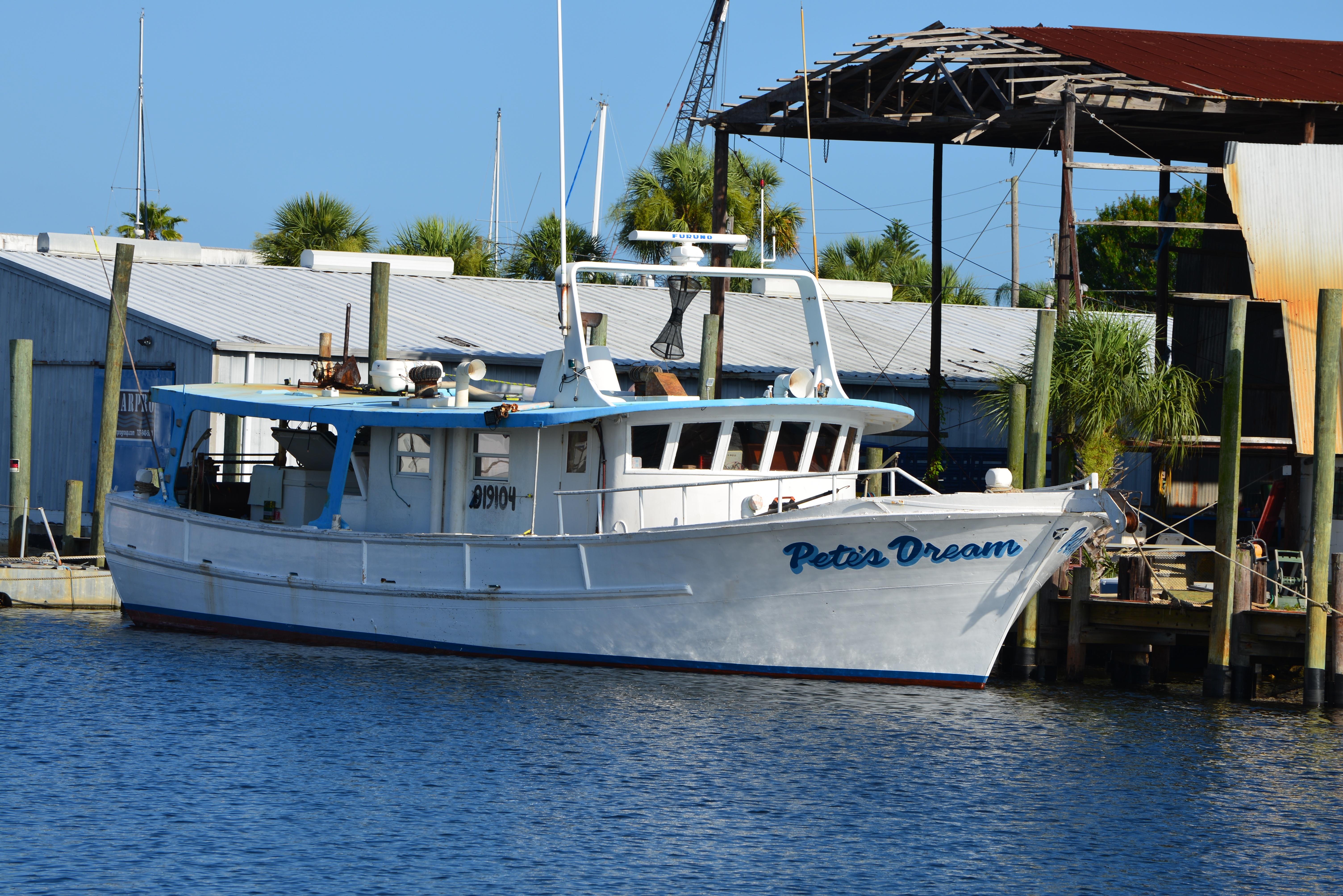 Sponge boat 'Pete's Dream'. Moored at the sponge docks on the Anclote
