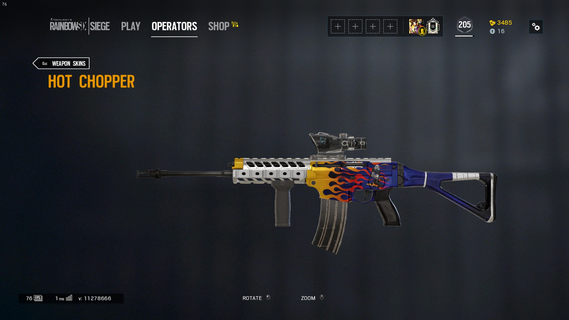 Legendary Skin Alpha pack for thermite Hot Chopper r/Rainbow6