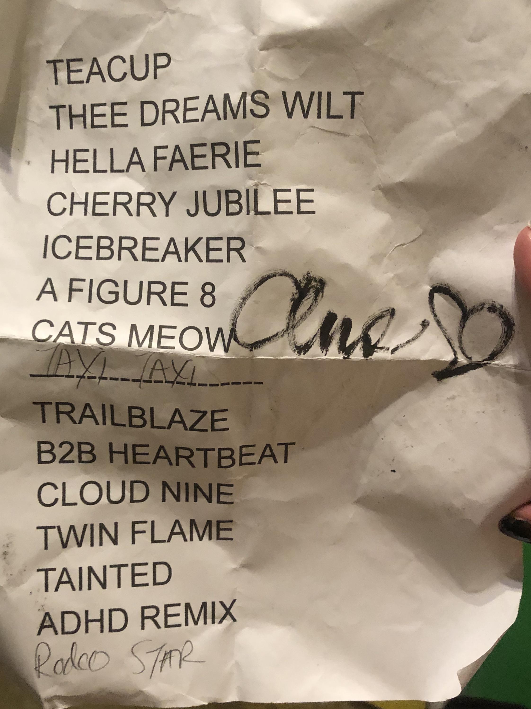 Cowgirl clue set list 7/16 thegarden