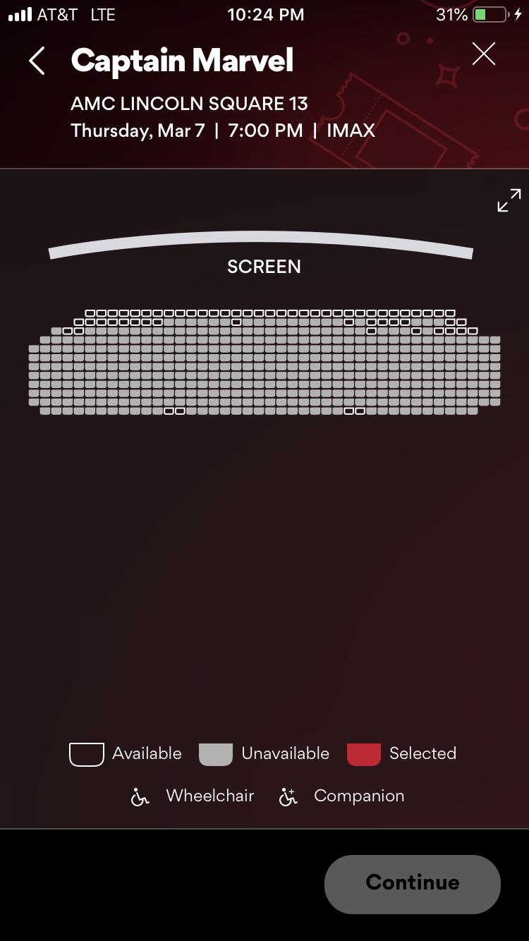 I made a decision to refund my AMC 34th street ticket and get a seat at