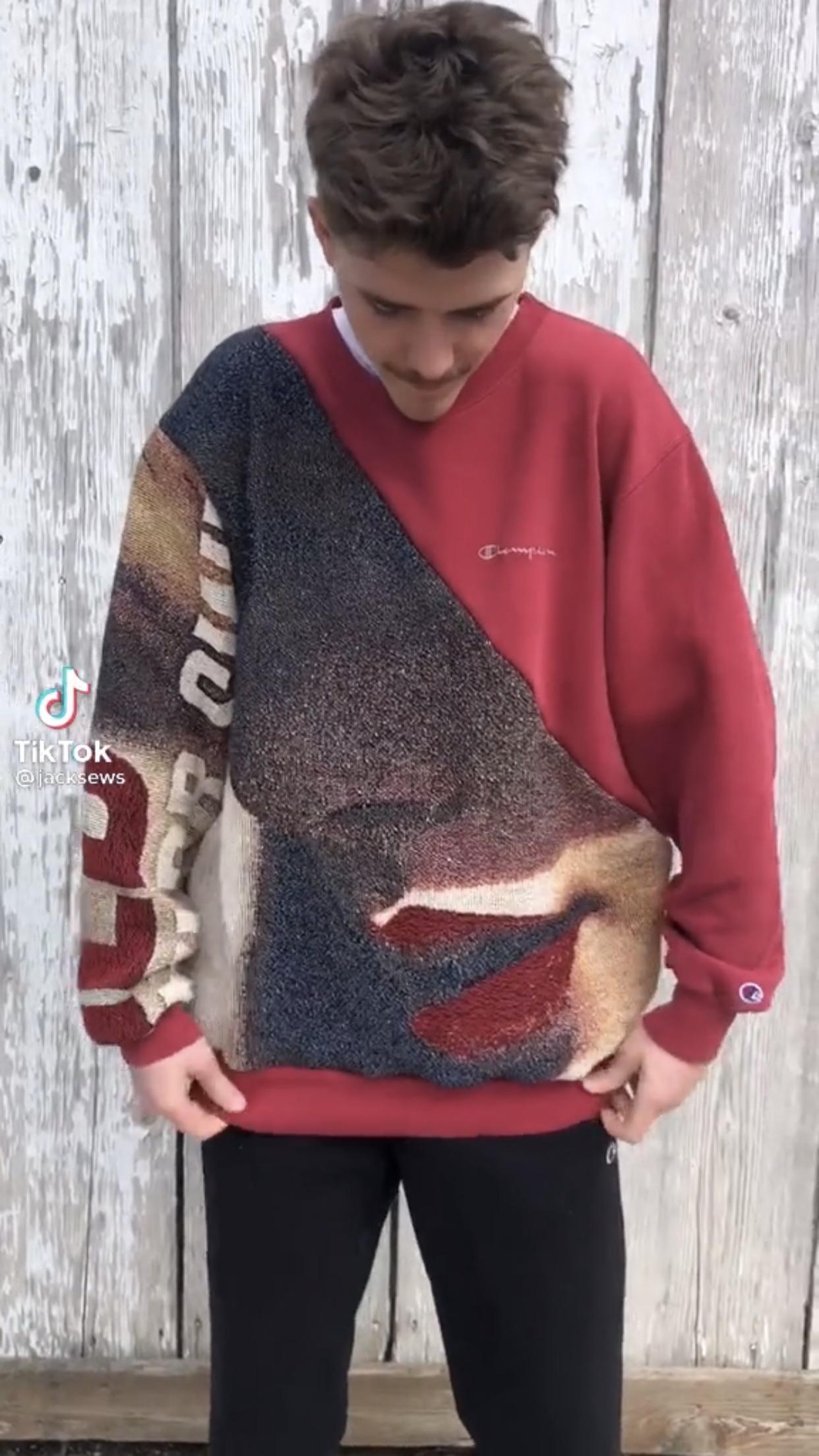 Look at this AMAZING sweater I saw on TikTok! Made by Jacksews! r