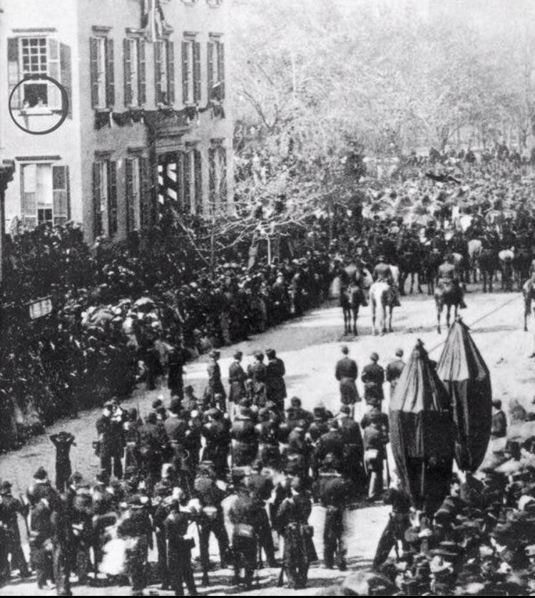 1865 Photo of young Teddy Roosevelt watching Lincoln Funeral from