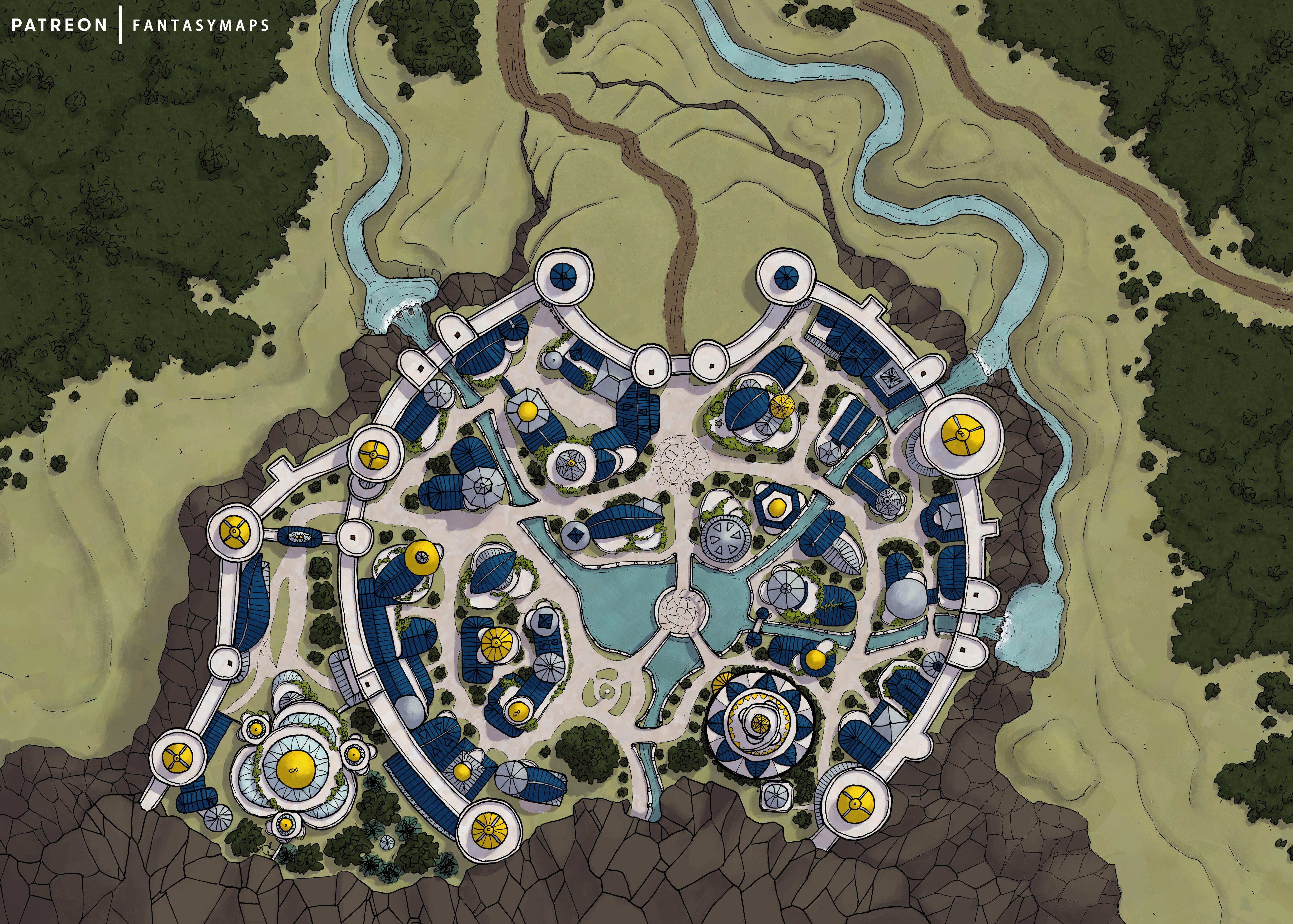 Fantasy Mountain City Map