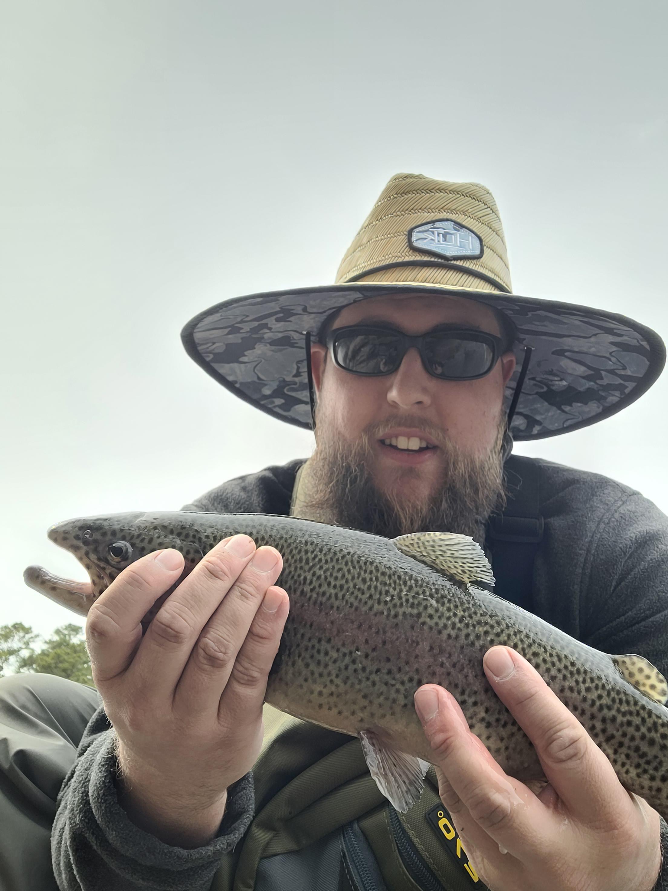 First time fly fishing, first trout! Lower Mountain Fork, OK. r