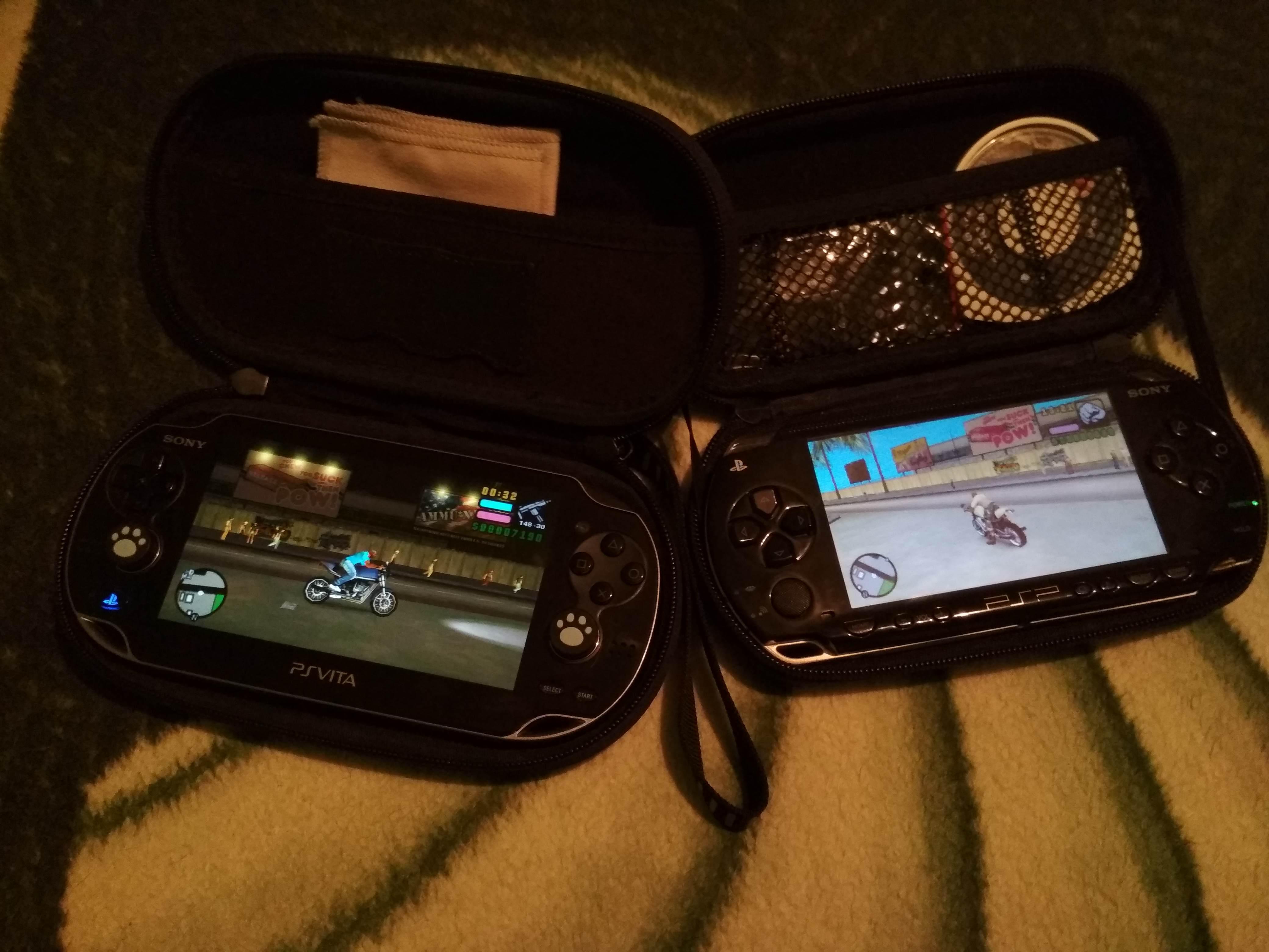 Since everyone is posting their handhelds here are mine. PSP 1000 which was with me since my