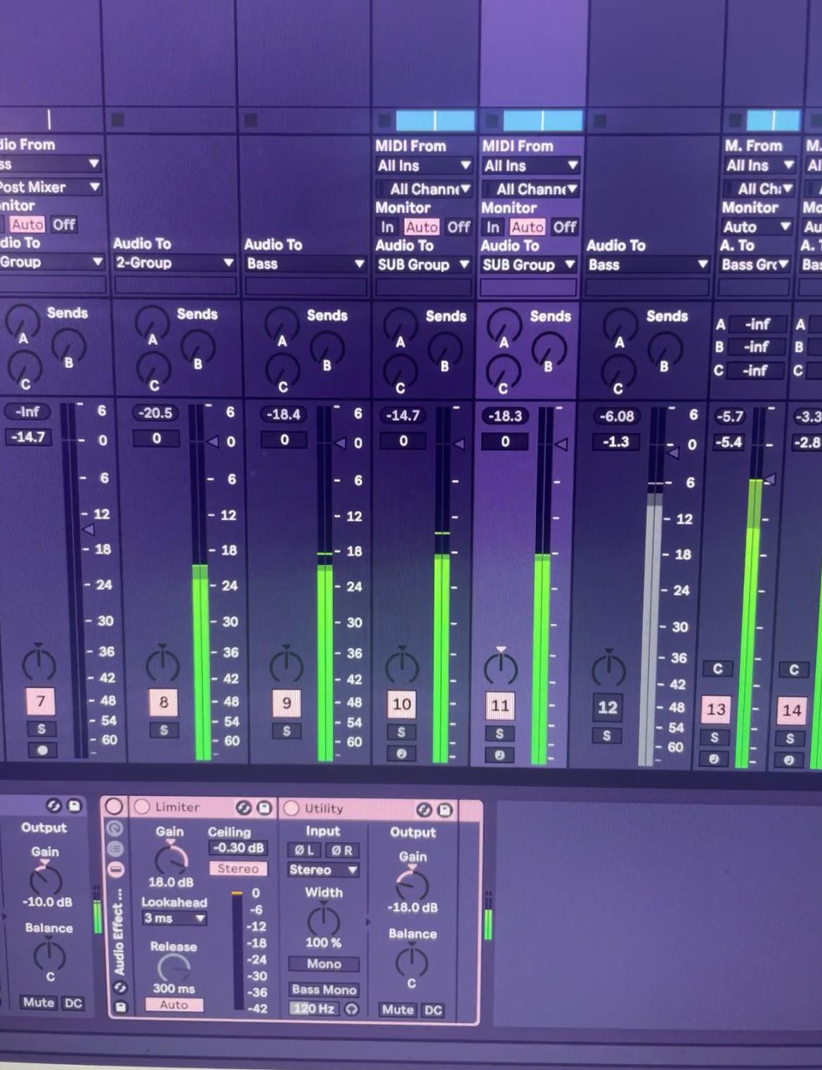 Is this the correct gain staging practice for a sub (progressive trance