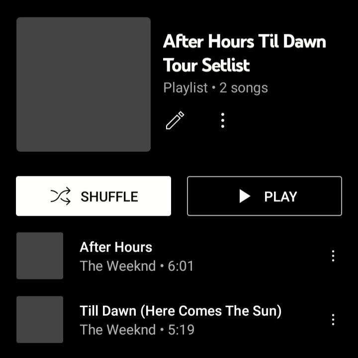 After Hours Tour 2023 Setlist