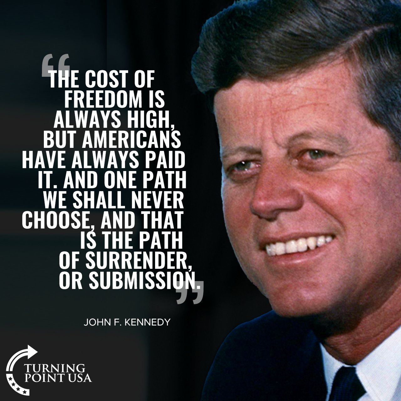 TPUSA using JFK as an advocate for their points. A guy who