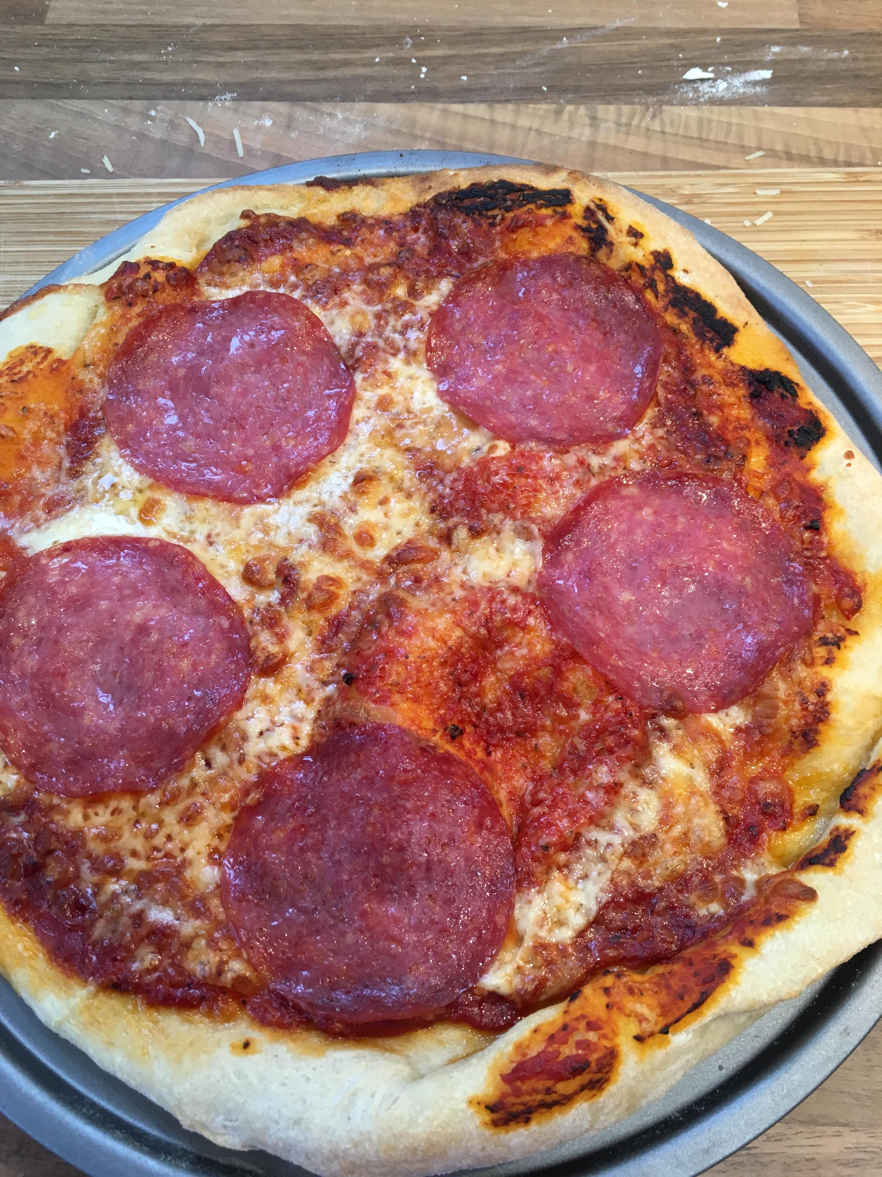Salami and three cheese! r/Pizza
