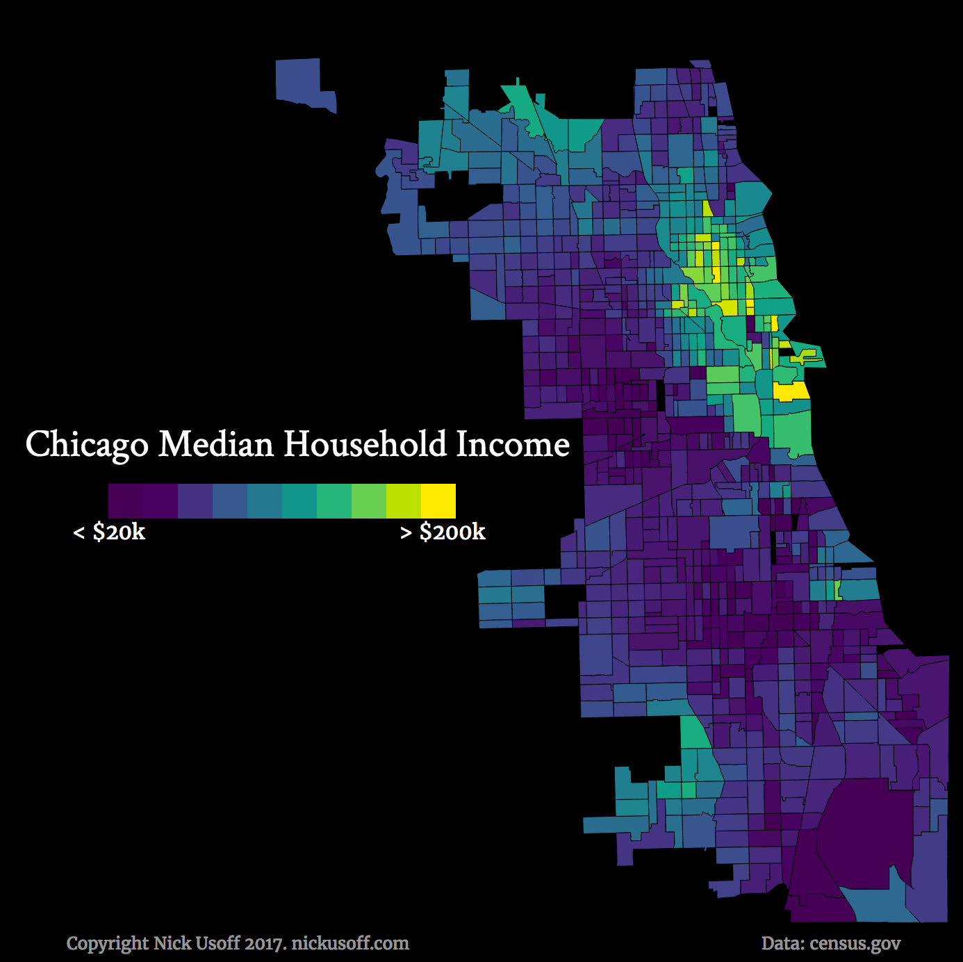 Distribution in Chicago [OC] r/dataisbeautiful