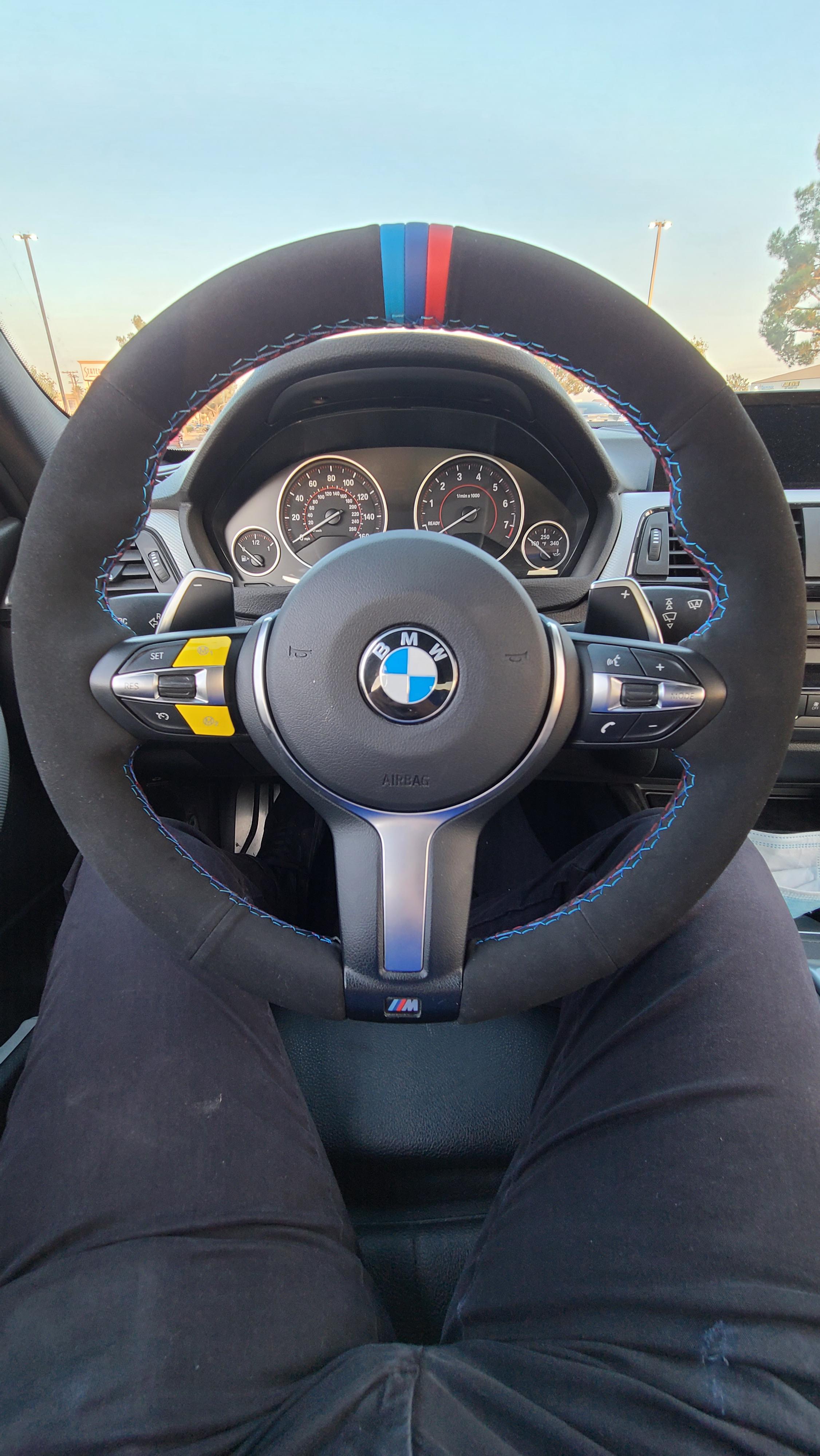 Alcantara wrapped steering wheel r/F30