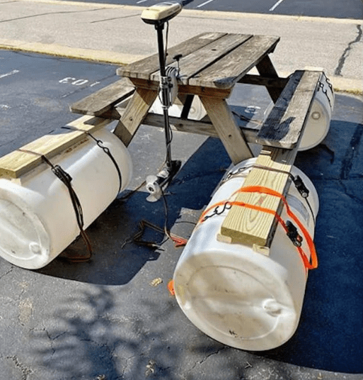 Picnic Table Boat; 40+ food bonus when mounted on it