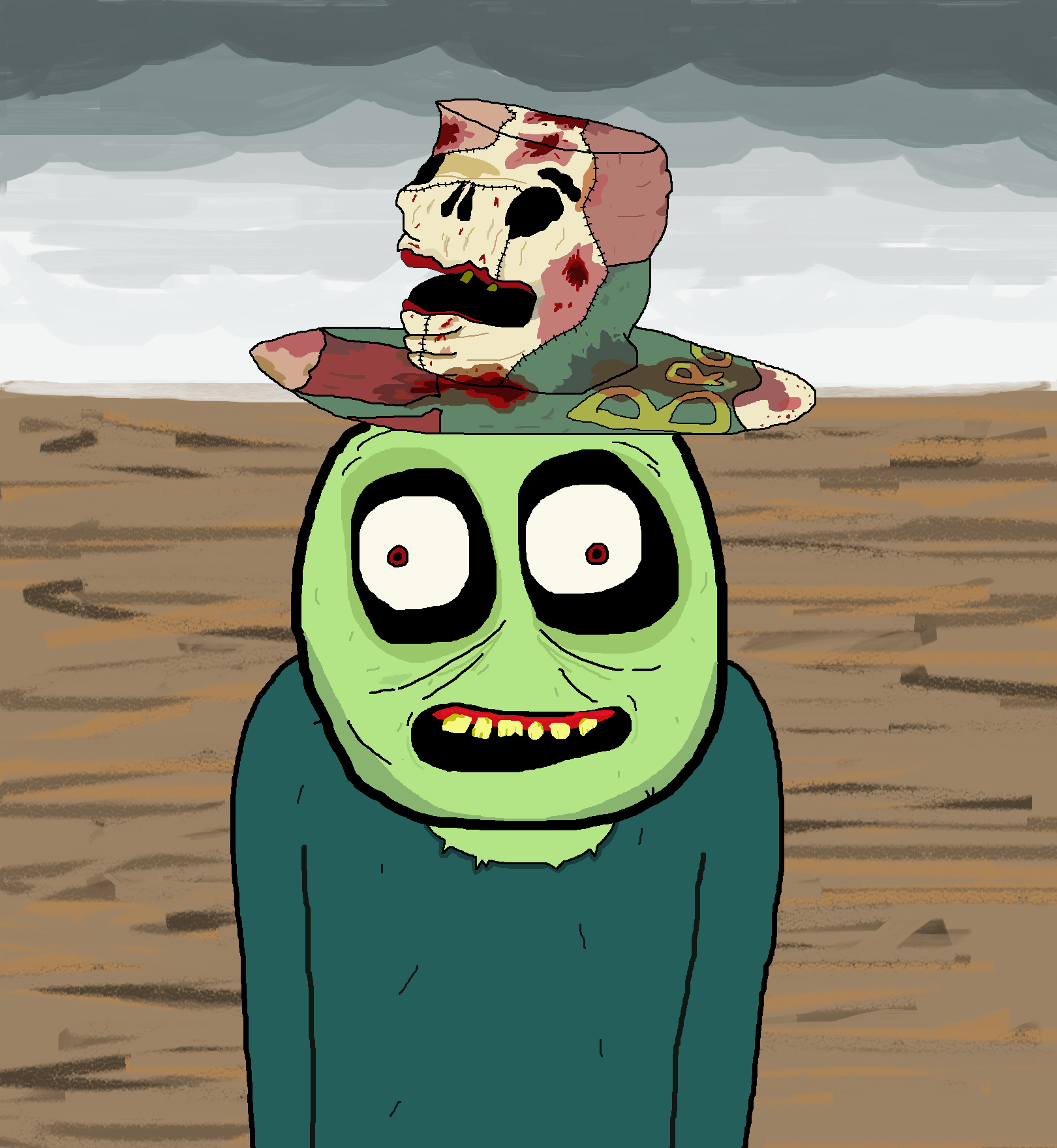 Just finished Salad Fingers in Microsoft Paint! Always wanted to draw this guy. PM your rusty