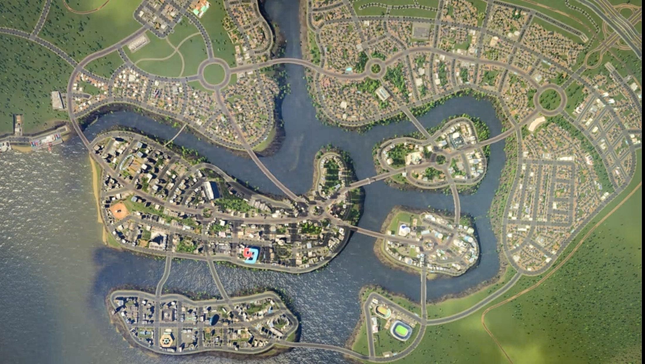 WIP. The islands are all IT clusters/dense residential. Everything else