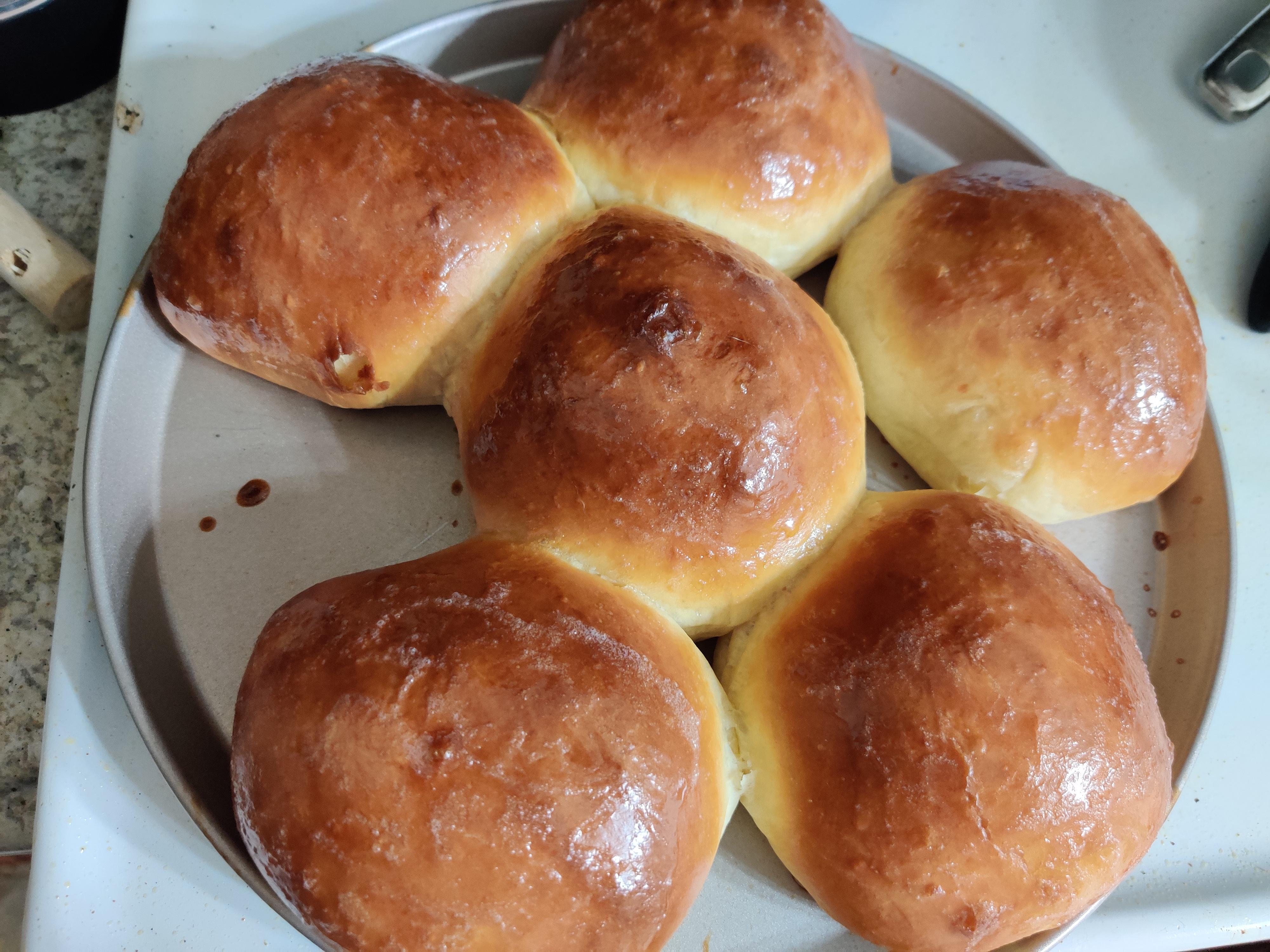 batch 1 of 3, brioche/Hokkaido milk bread buns. Recipe by Joshua