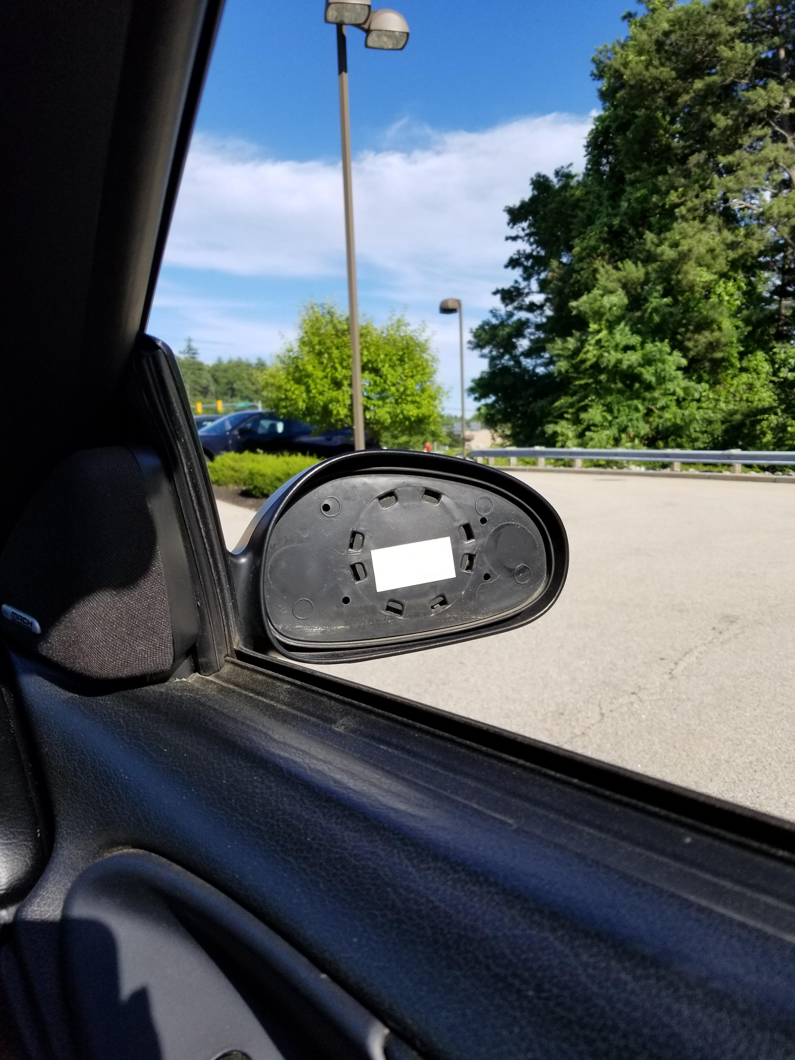 Shut the door and the mirror fell off.... A new one is on its way! r