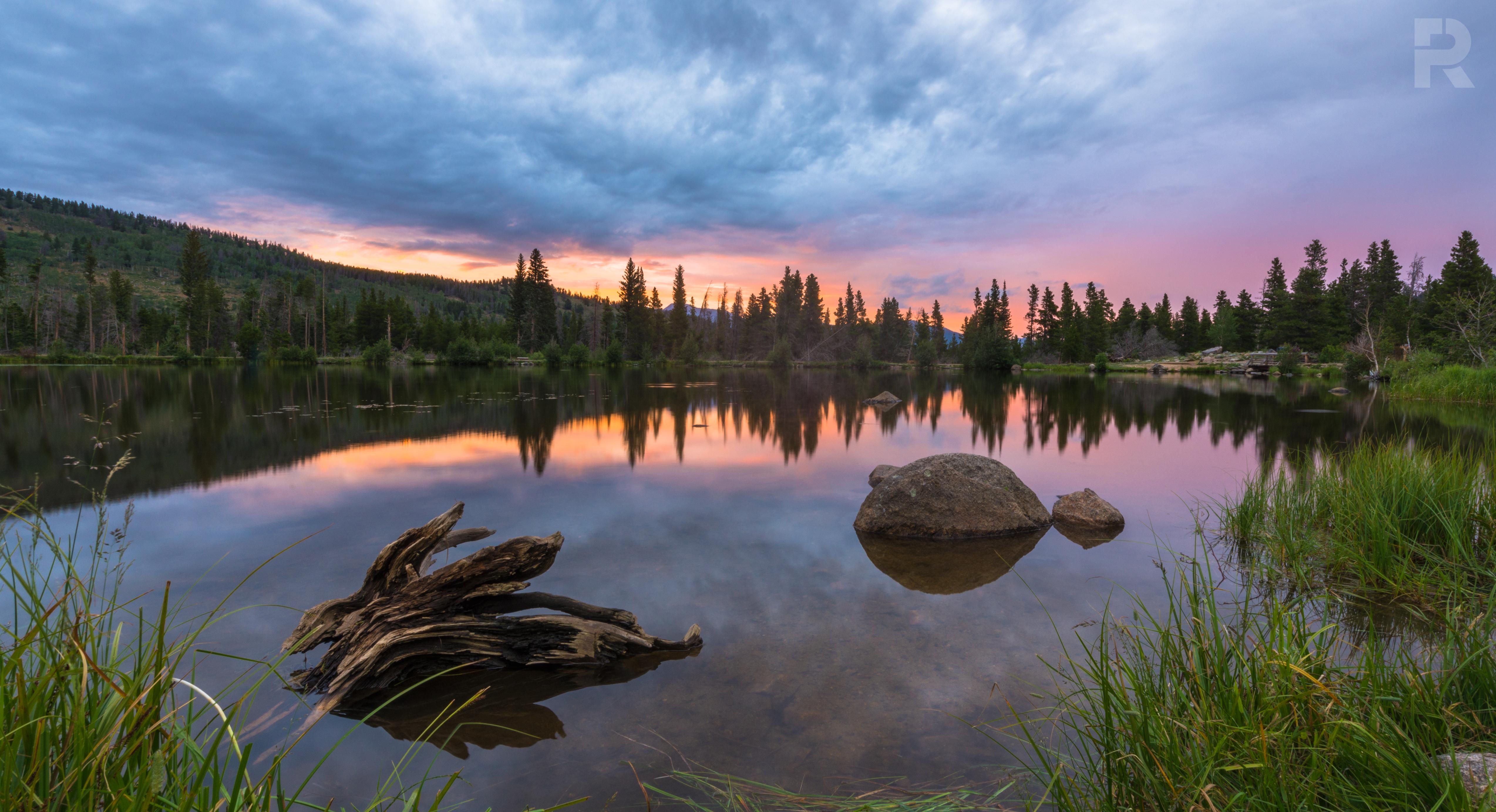Sprague Lake Sunset [5095x2766] r/NationalParkPorn