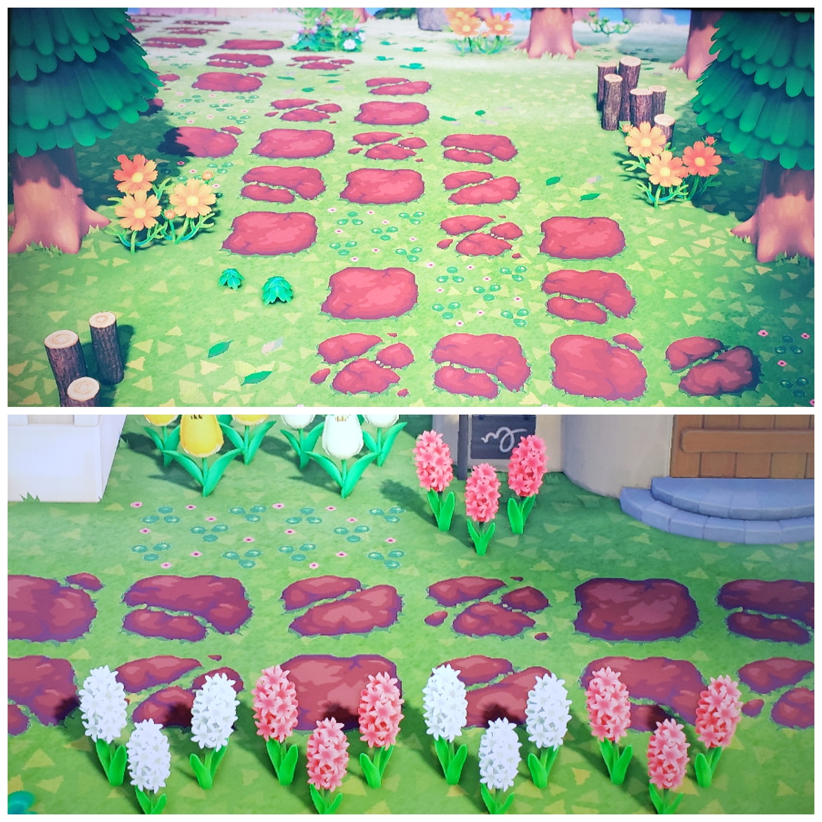 Red Stepping Stones, link to qr codes in the comments! ac_newhorizons