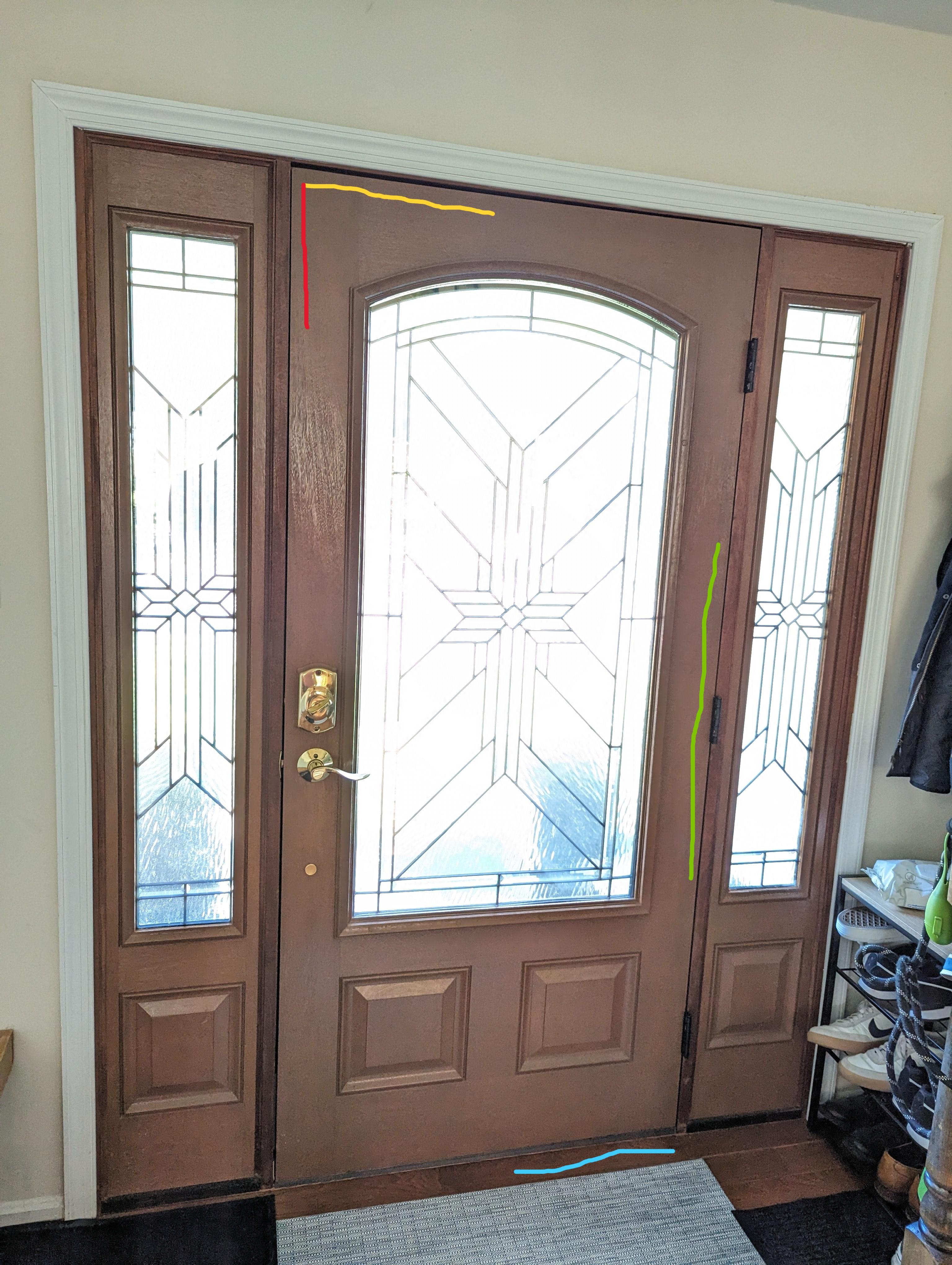 How to repair a sagging door with sidelites? r/HomeImprovement