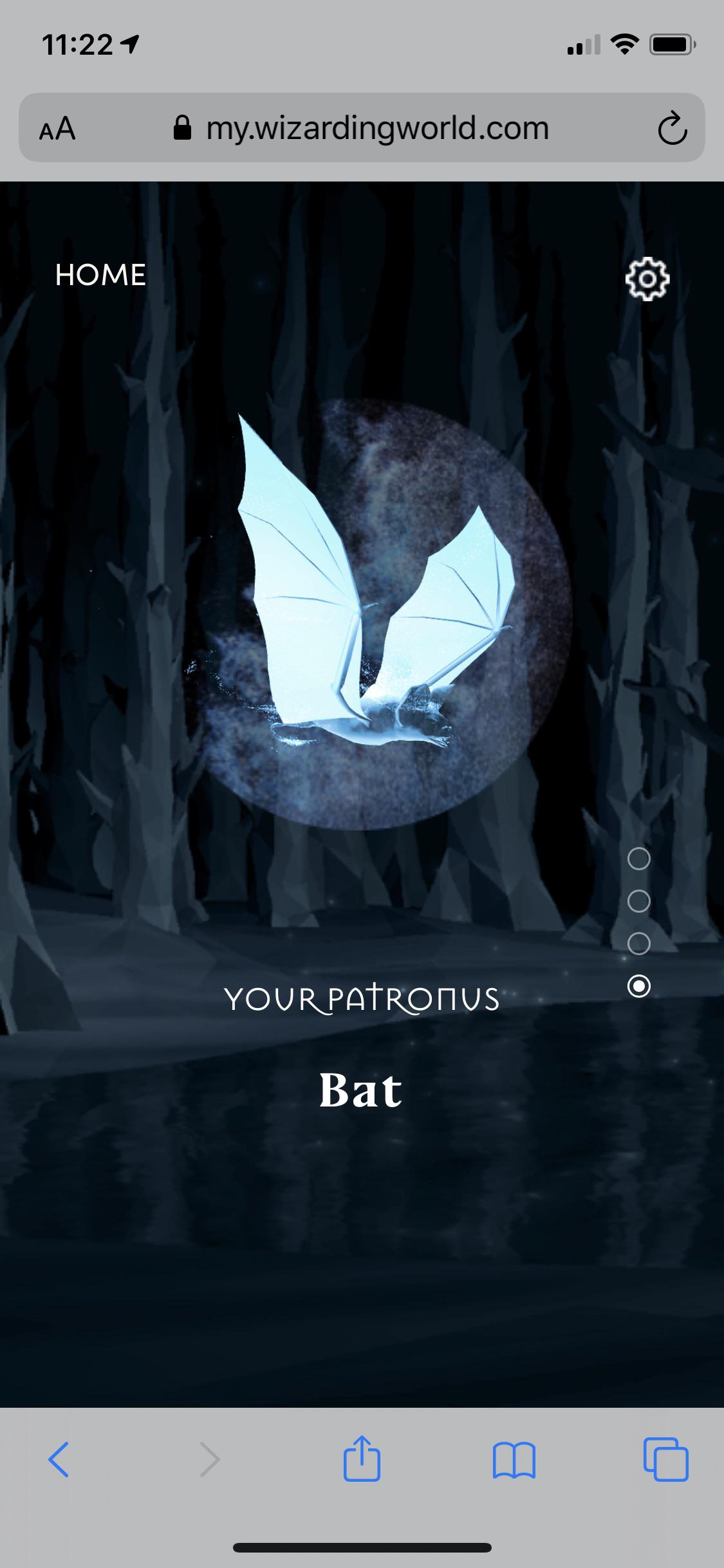 I took the patronus quiz on and got a Bat! I Love it