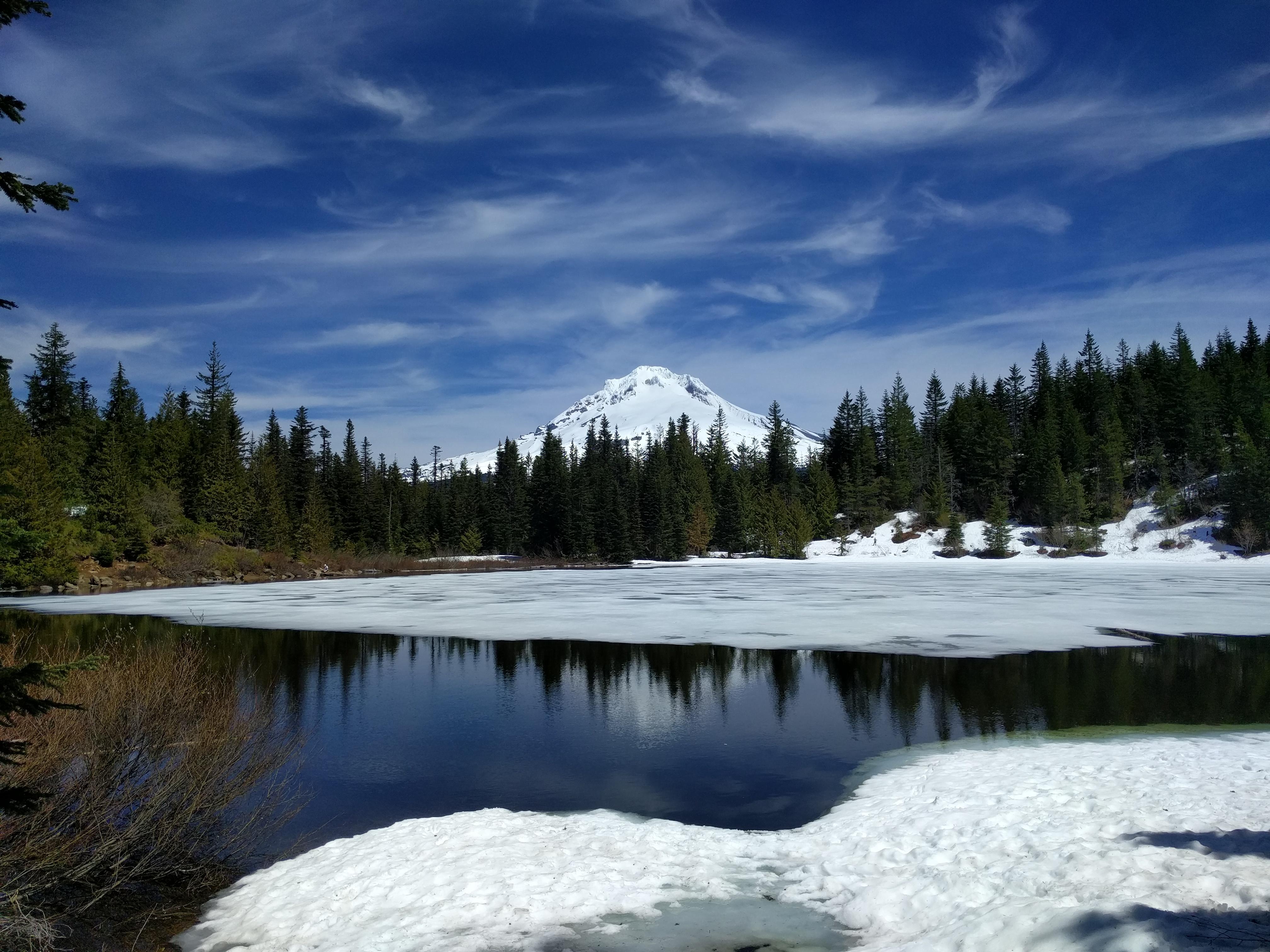 The Mirror in Mirror Lake reappearing. Mt. Hood National Forest, OR